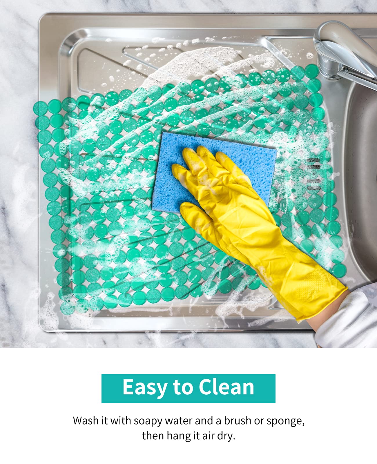 Bligli 2-Pack Kitchen Sink Mat: Pvc Adjustable Sink Protector | Sink Liner Pad | Dish Drying Mats, Easy To Clean & Diy Cut | 15.