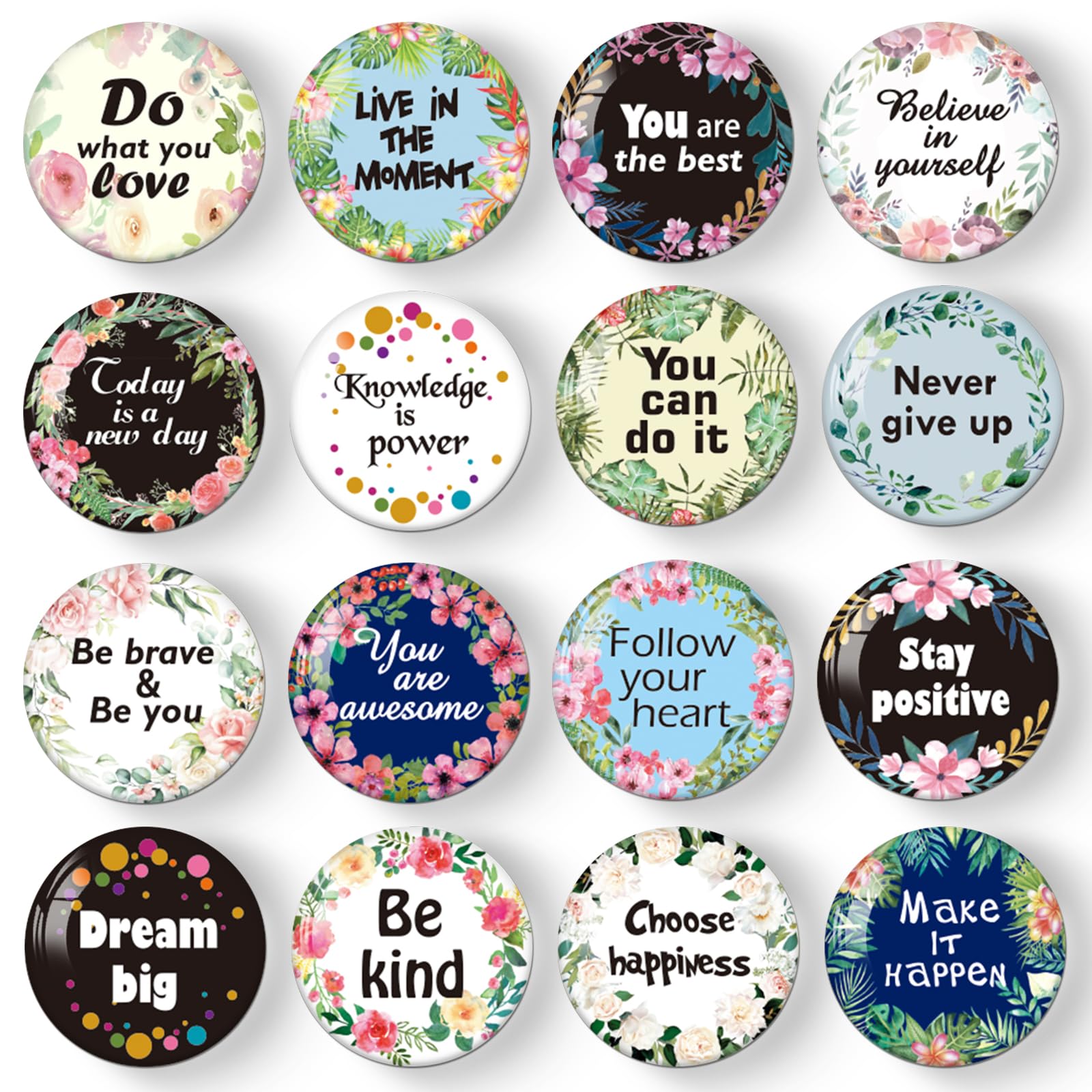 MORCART 16PCS Inspirational Magnets for Fridge Refrigerator Motivational Quote Magnets Decorative for Locker Whiteboard Cabinet 