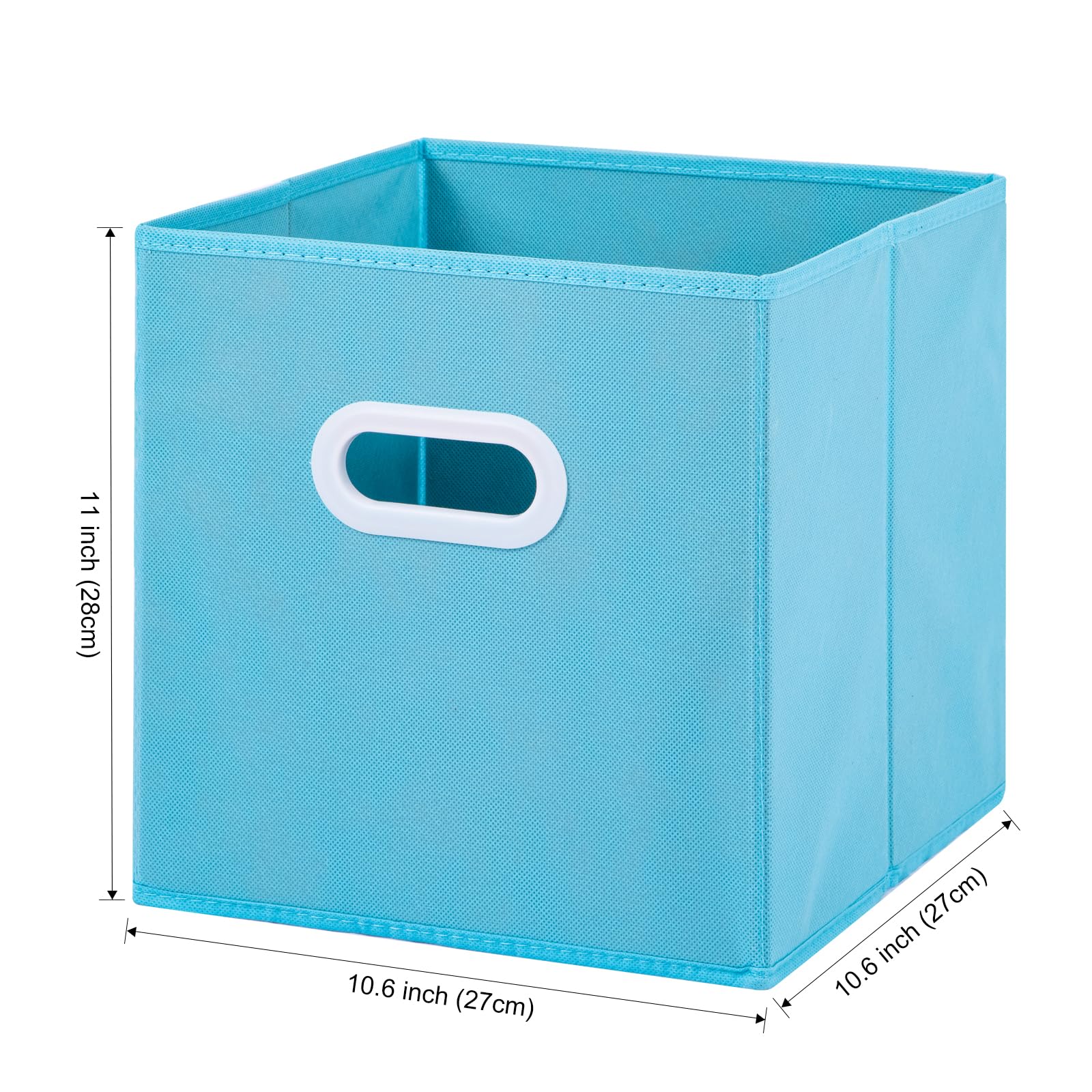 Stero Fabric Storage Cubes Bins, 11 Inch Fun Colored Foldable Storage Baskets With Dual Plastic Handle For Home, Kids Room, Clos