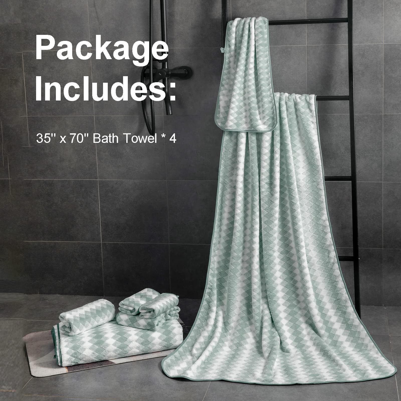 4 Piece Bath Towel Oversized Bath Sheet 35''X70'' Bathroom Towel Extra Large Bath Towel Set Soft Highly Absorbent & Quick Dry Ba