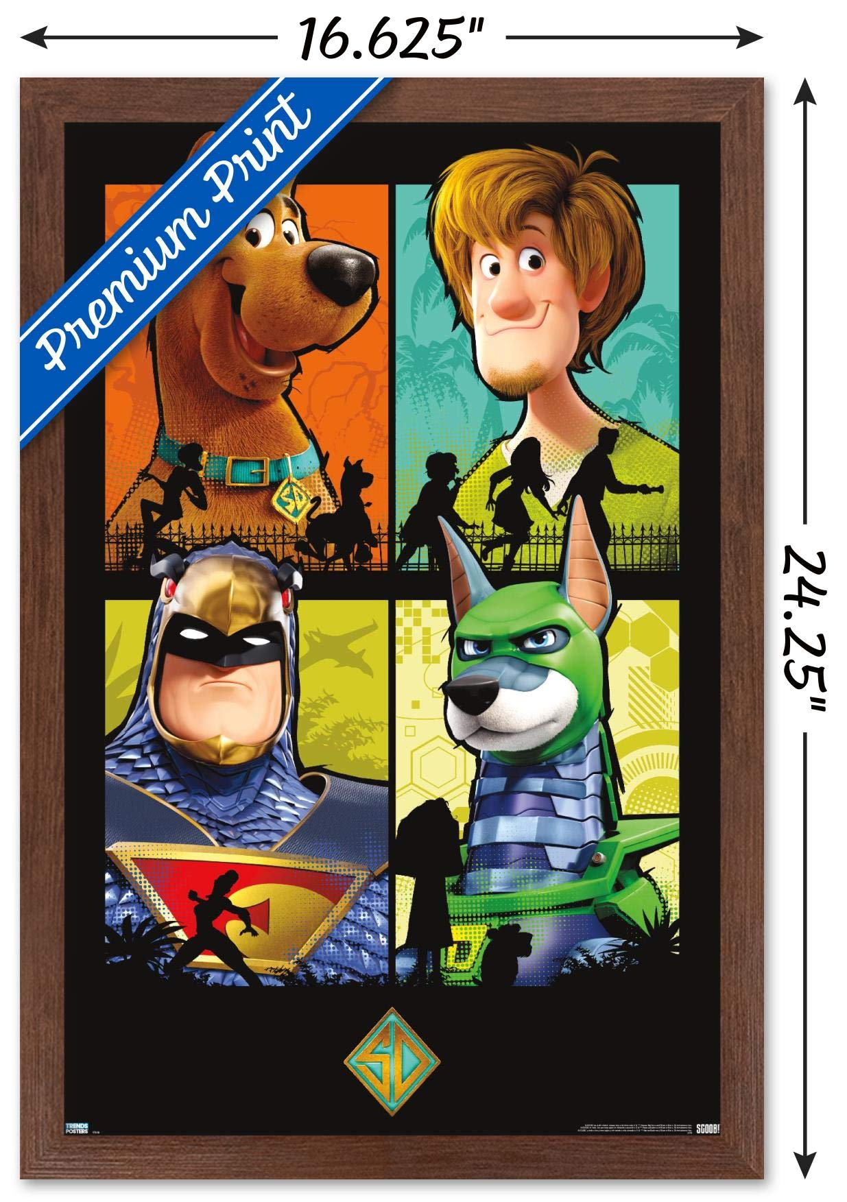 Trends International Scooby- Doo: Scoob! - Grid Wall Poster, 14.725'' X 22.375'', Mahogany Framed Version