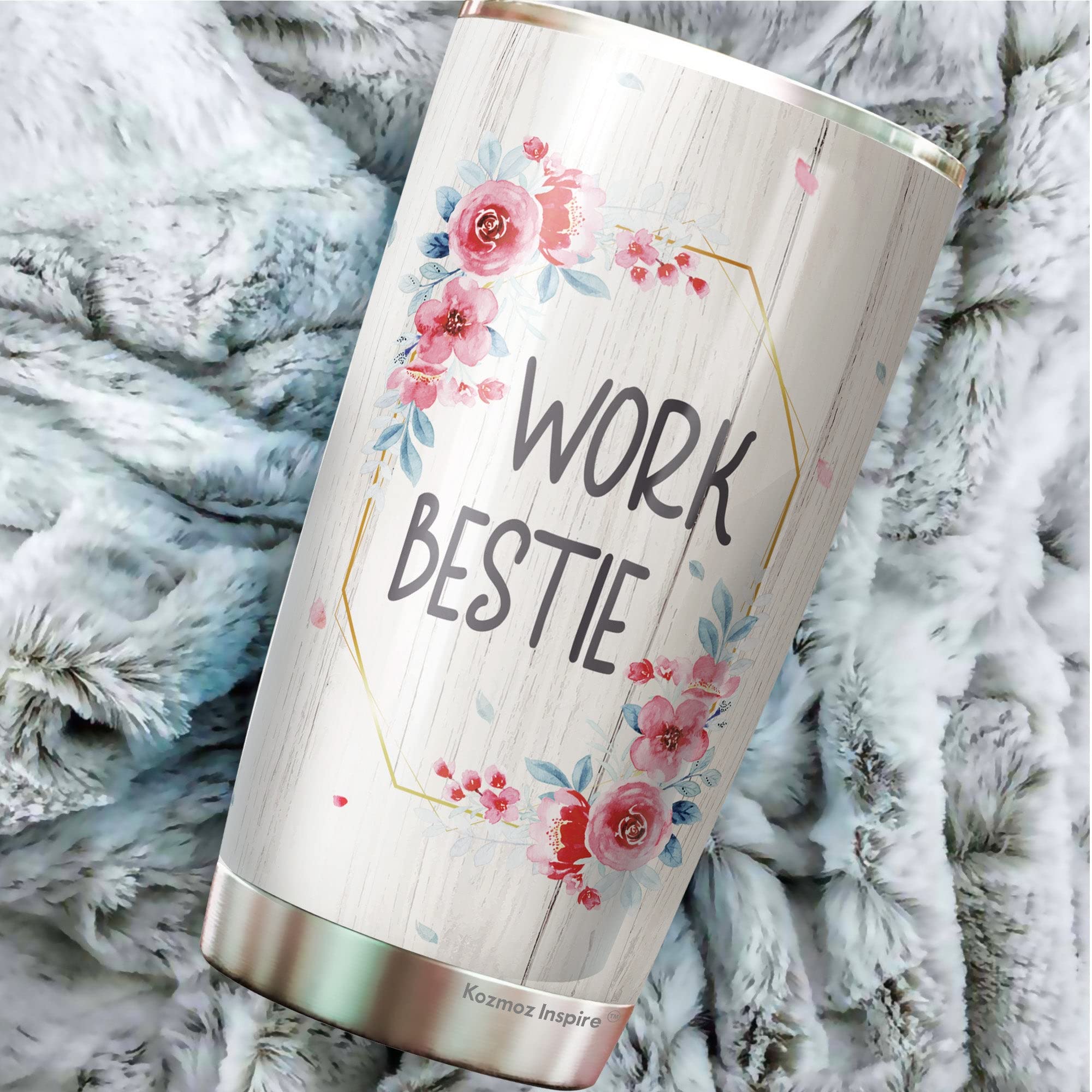 Kozmoz Inspire Work Bestie Definition Tumbler 20 Oz - Work Bestie Cup, Work Bestie Gifts For Women - Gifts For Coworkers Leaving