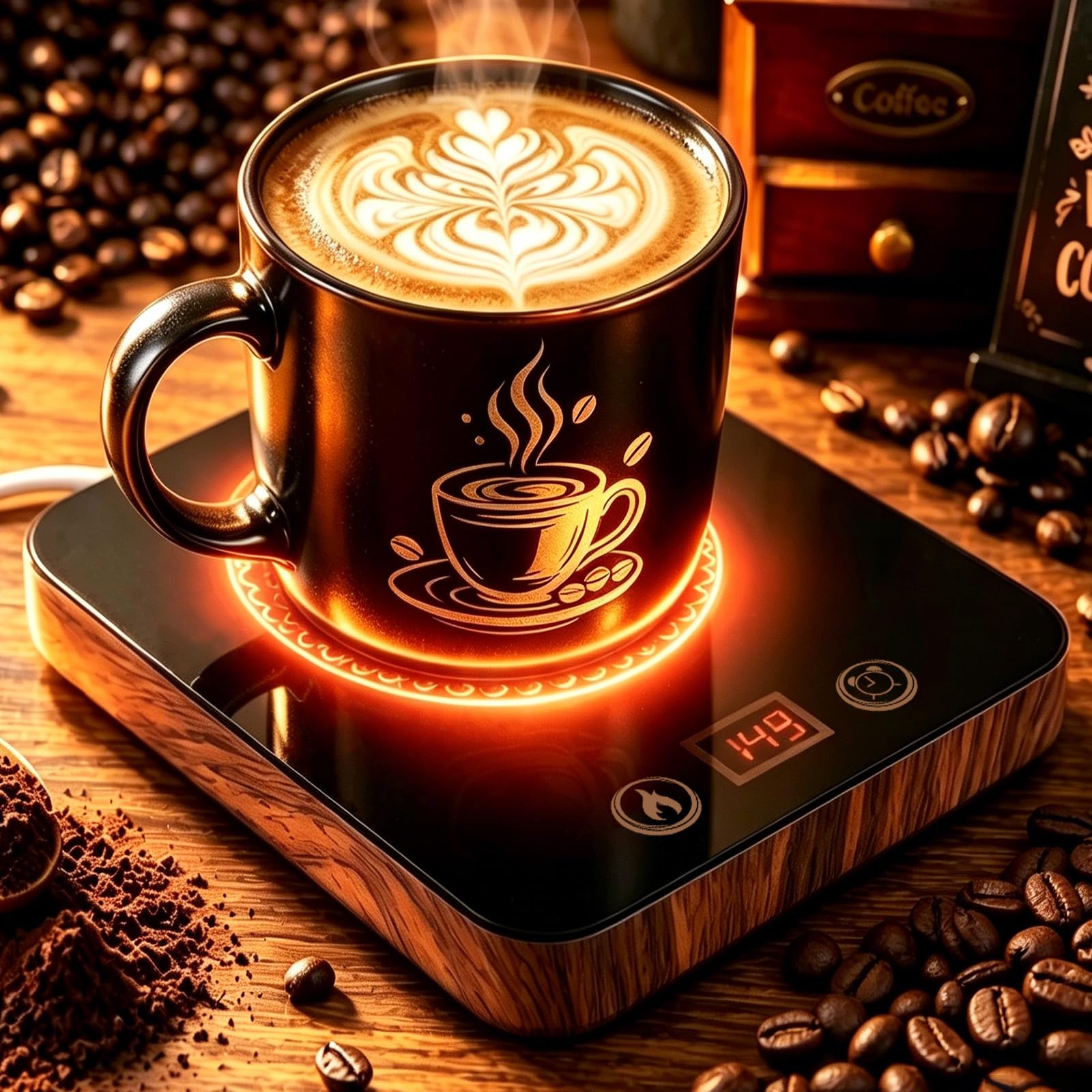 Coffee Mug Warmer for Desk with 112 Hours Timer Auto Shutoff & 3 Temp.