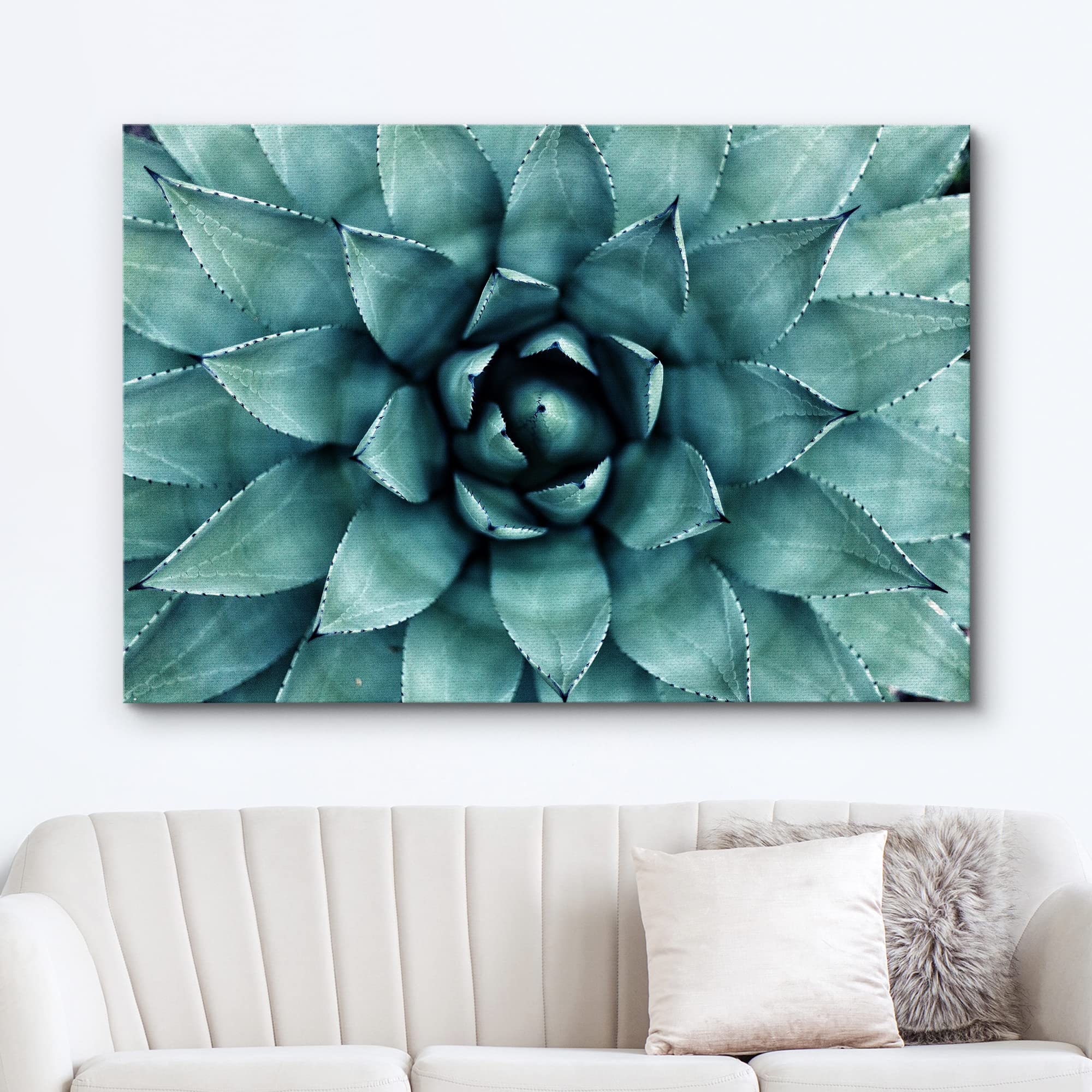 Wall26 Canvas Print Wall Art Closeup Of Teal Rose Succulent Floral Plants Photography Realism Rustic Scenic Colorful Multicolor