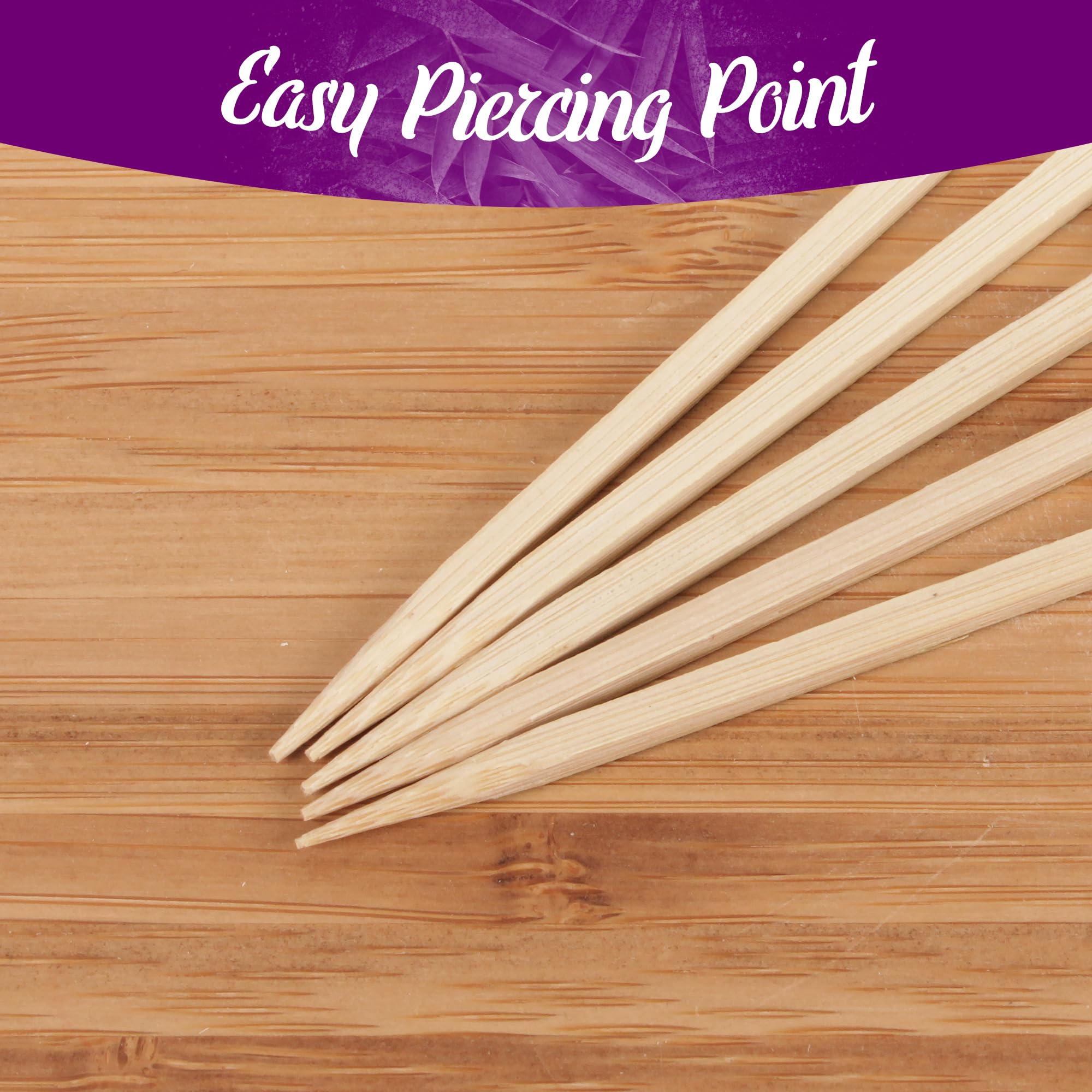 Bamboomn 10.6'' Bamboo Paddle Pick Skewers For Food, Drinks, Appetizers - Skinless - 1,000 Pieces
