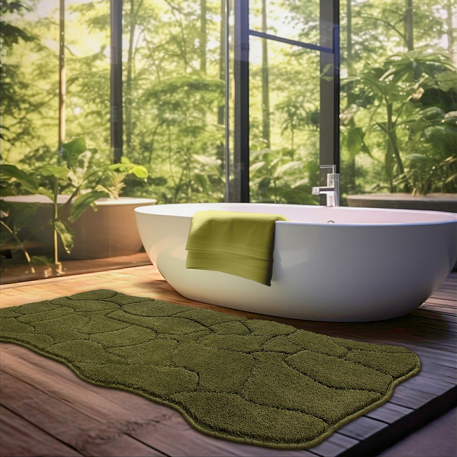 Bsicpro Large Bathroom Rugs Runner, 24X59 Inches Long Bath Mats For Bathroom Non Slip, Soft Absorbent And Quick Dry Microfiber B