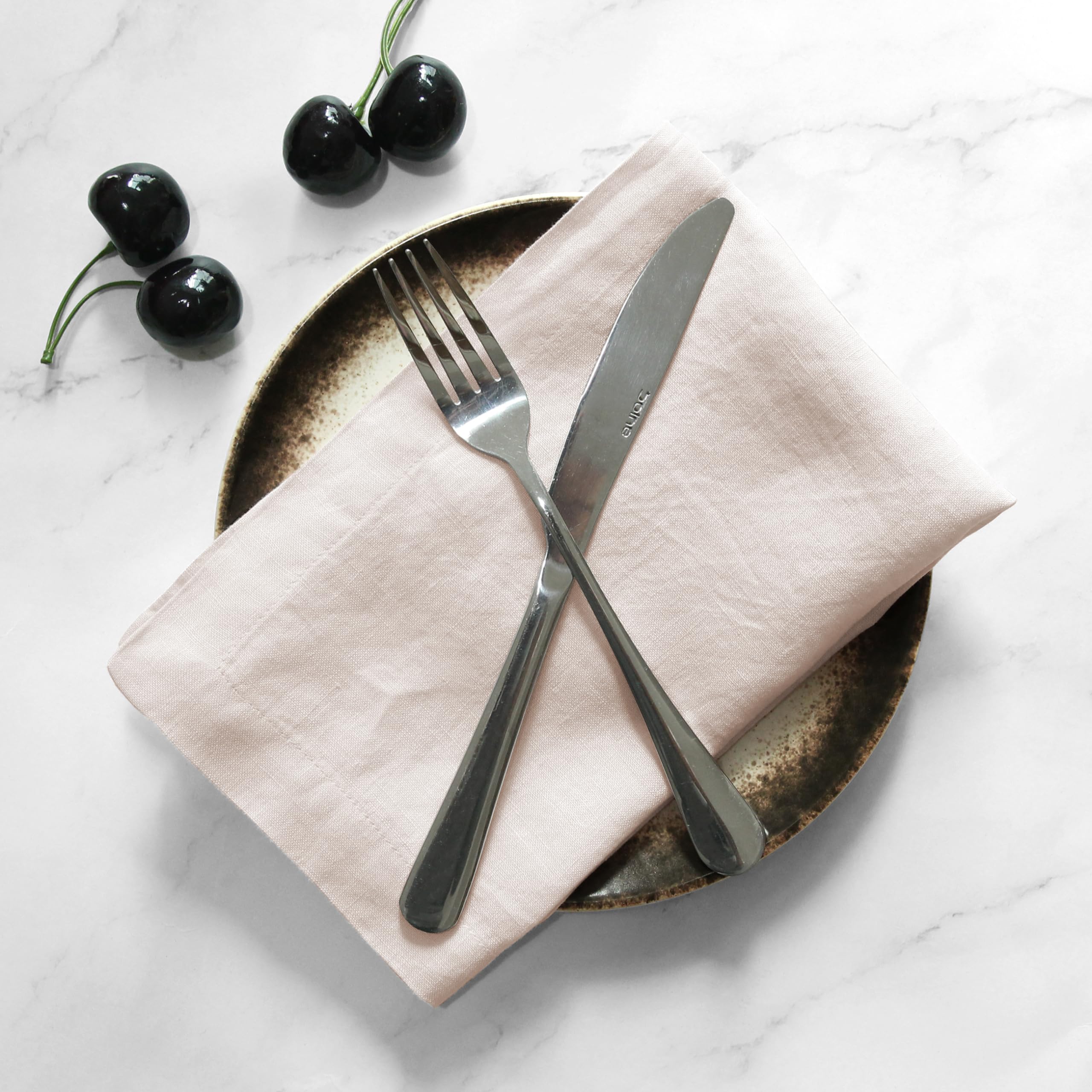 L Linen World 100% Linen Dinner Napkins 20X20Inch Set Of 4,Valentines Napkins Soft And Durable Natural French Flax Cloth Napkins