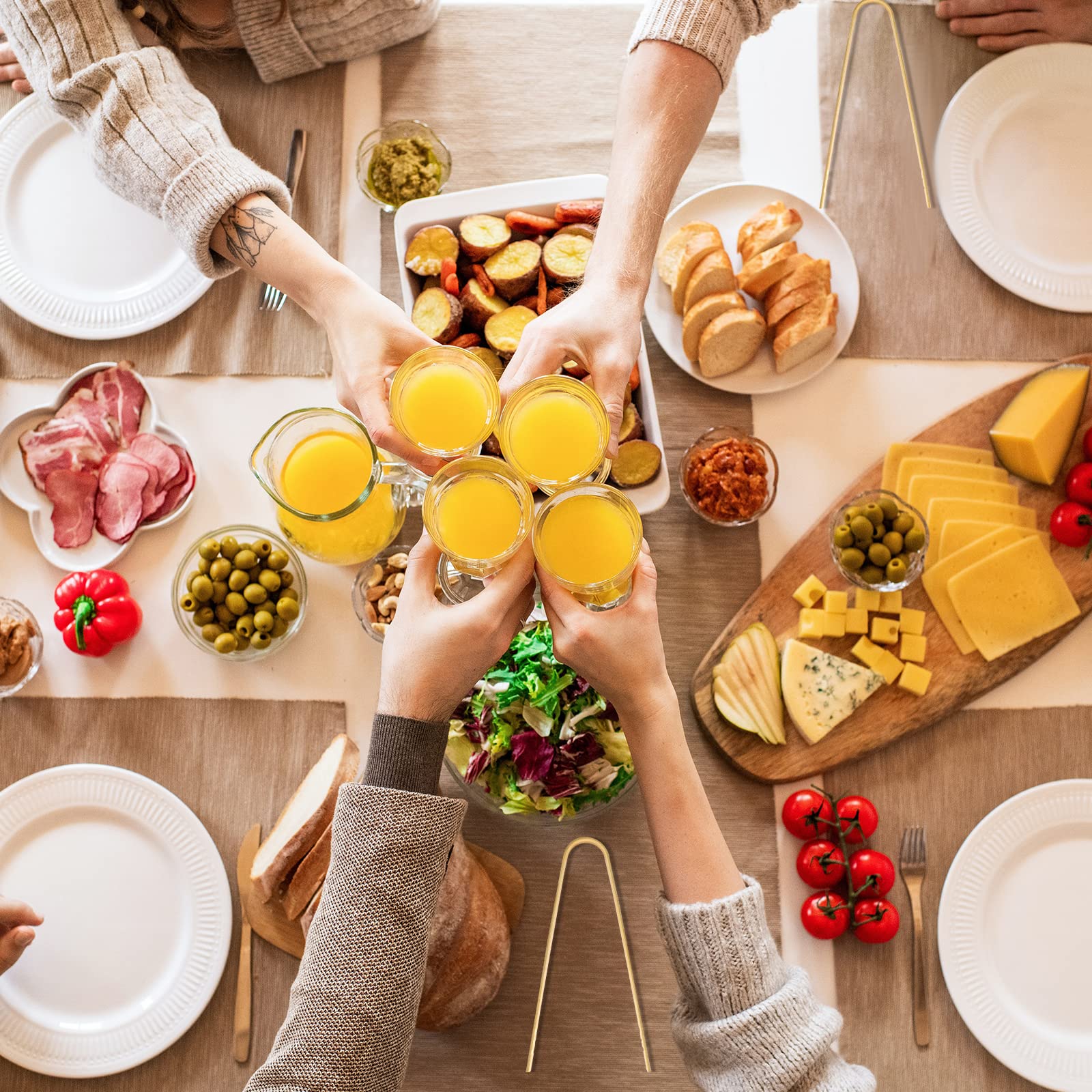 Luter 20 Pieces 12 Cm Bamboo Tongs Disposable Kitchen Utensils Bread Tongs Bread Tongs Natural Bread Tongs For Bread Tea Supplie