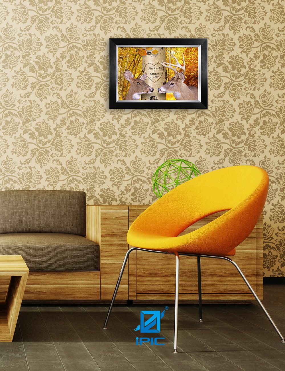 Ipic - Oh My Dear, Personalized Artwork With Names And Date On, Customized Gift For Anniversary,Wedding,Birthday And Holidays.Pi