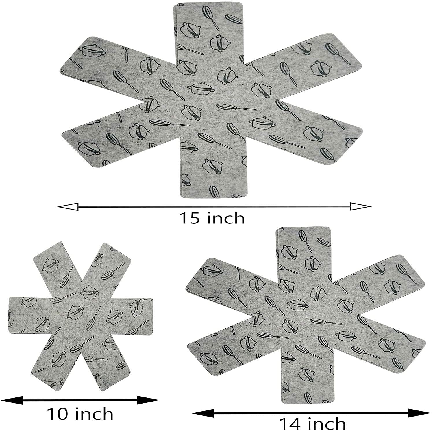Kitwinner Felt Pan Protectors, Pan Separators For Stacking All Clad To Prevent Scratching, Anti Slip Felt Pot Separators For Non
