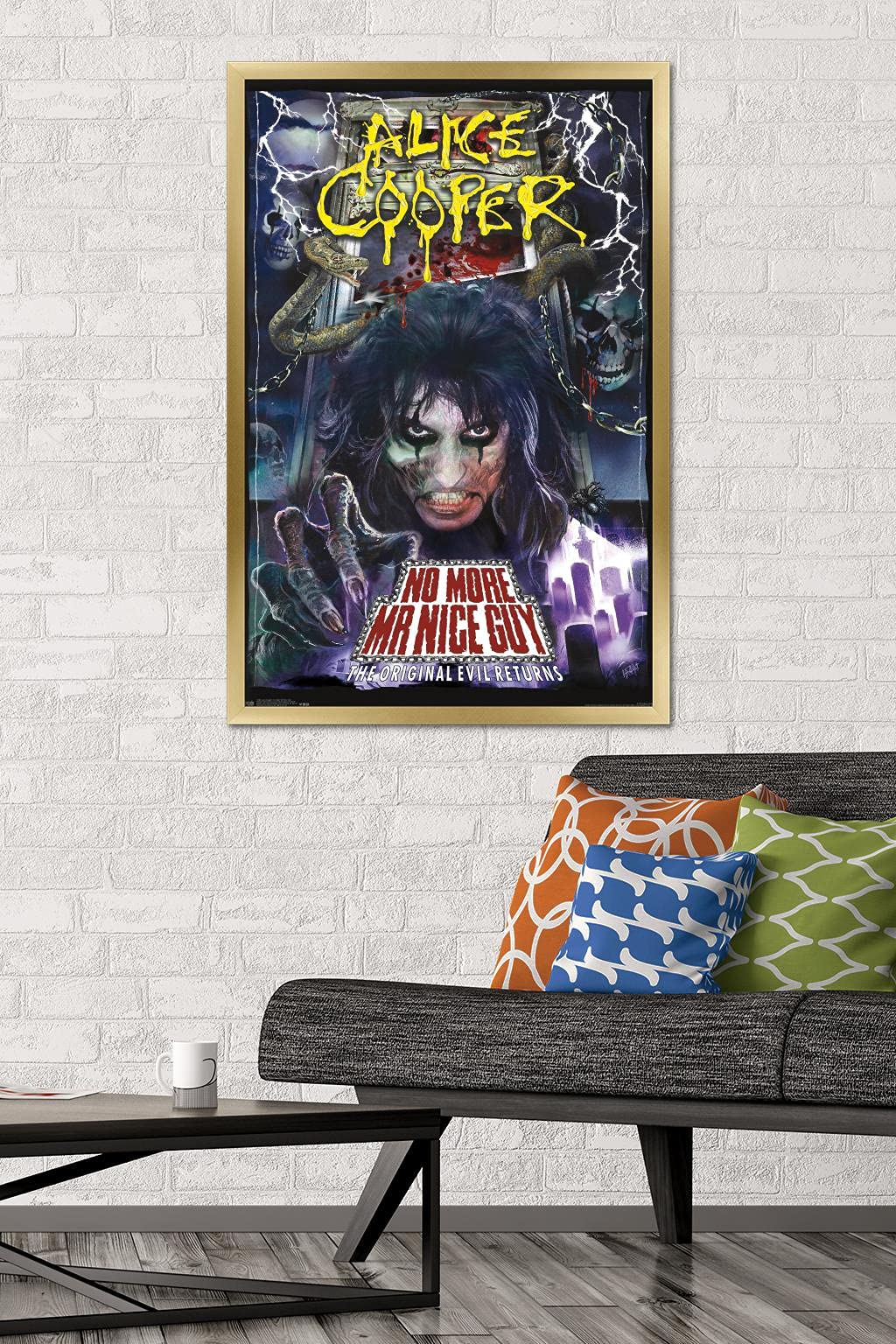 Trends International Alice Cooper - No More Mr. Nice Guy Wall Poster, 22.375'' X 34'', Gold Framed Version