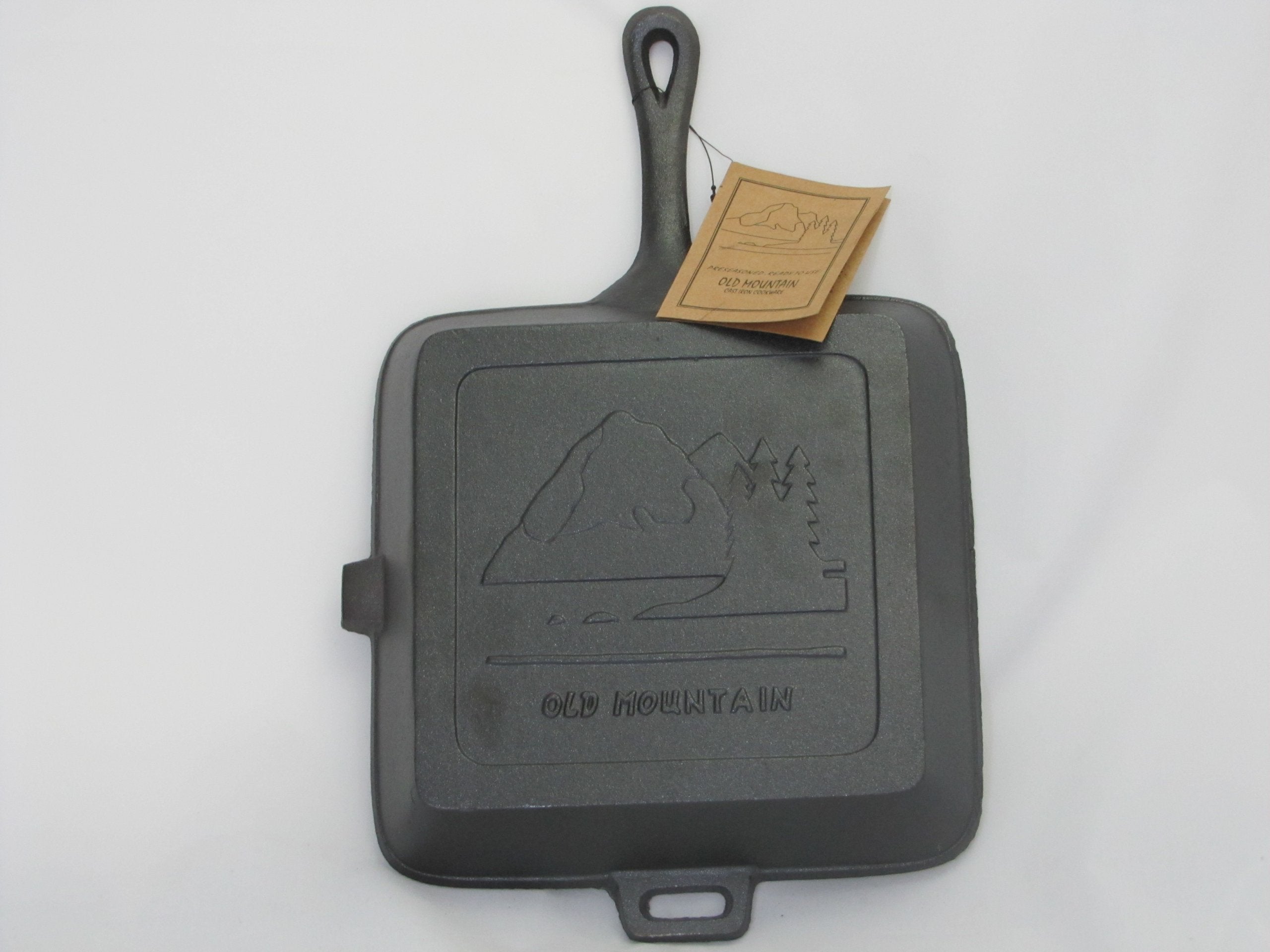 Old Mountain Pre Seasoned Square Skillet With Assist Handle, 10.5-Inch Length