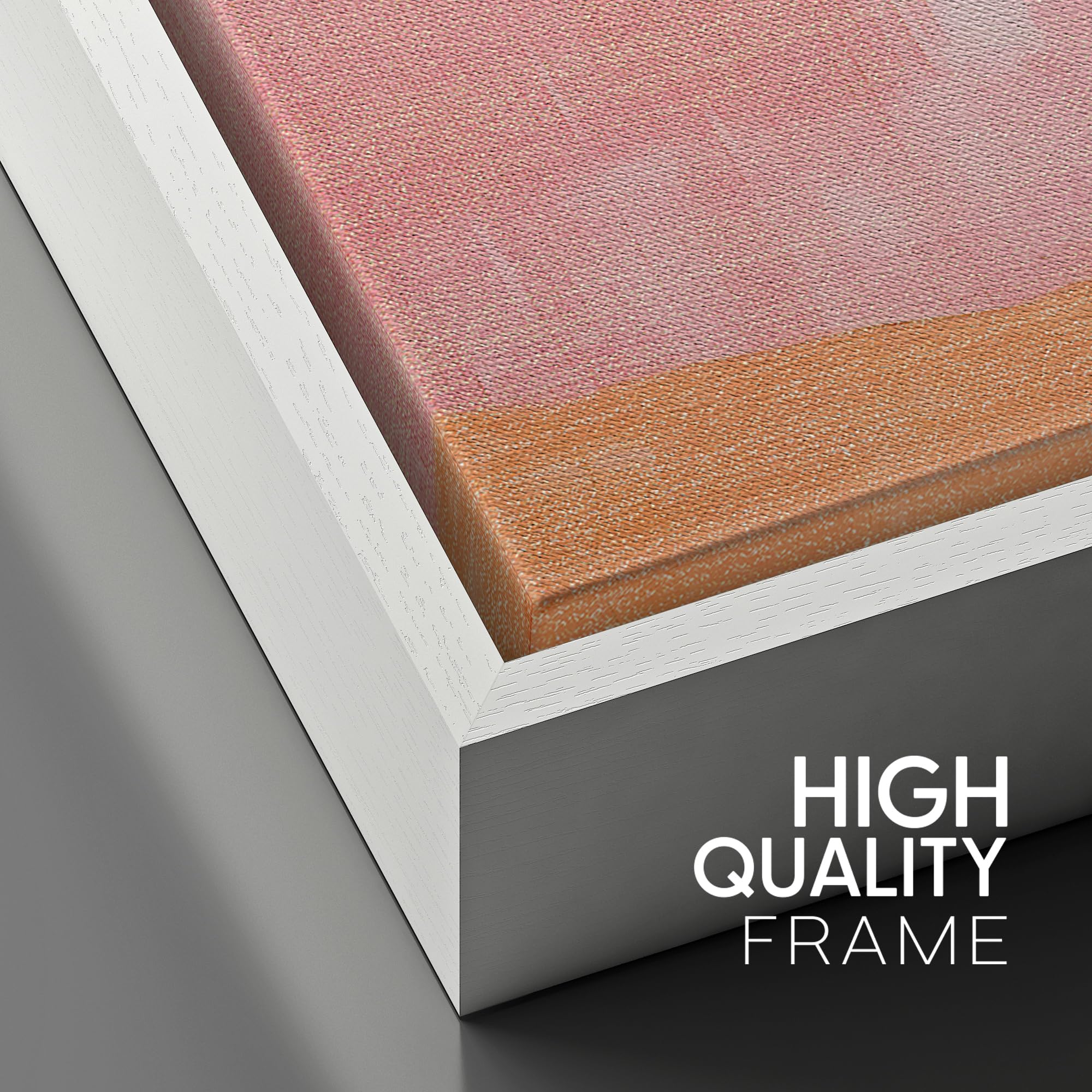 Signford Framed Canvas Print Wall Art Blush Pink Orange Paint Strokes Abstract Geometric Illustration Minimalism Decorative Colo