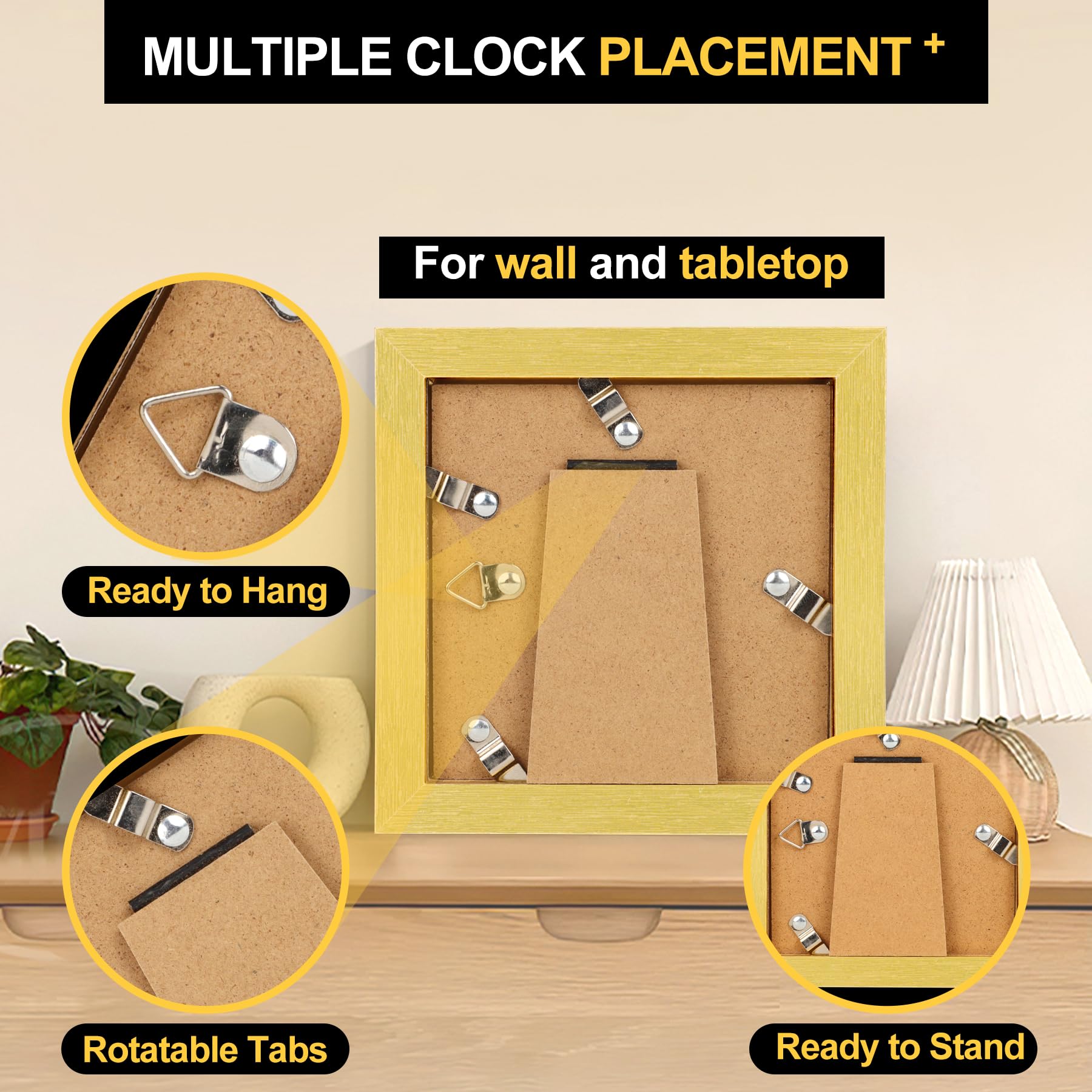 TOFOREVO Picture Frames 5x5 Set of 2 Distressed Gold Wood Grain Photo Frame for Gallery Wall Mounting or Tabletop Display