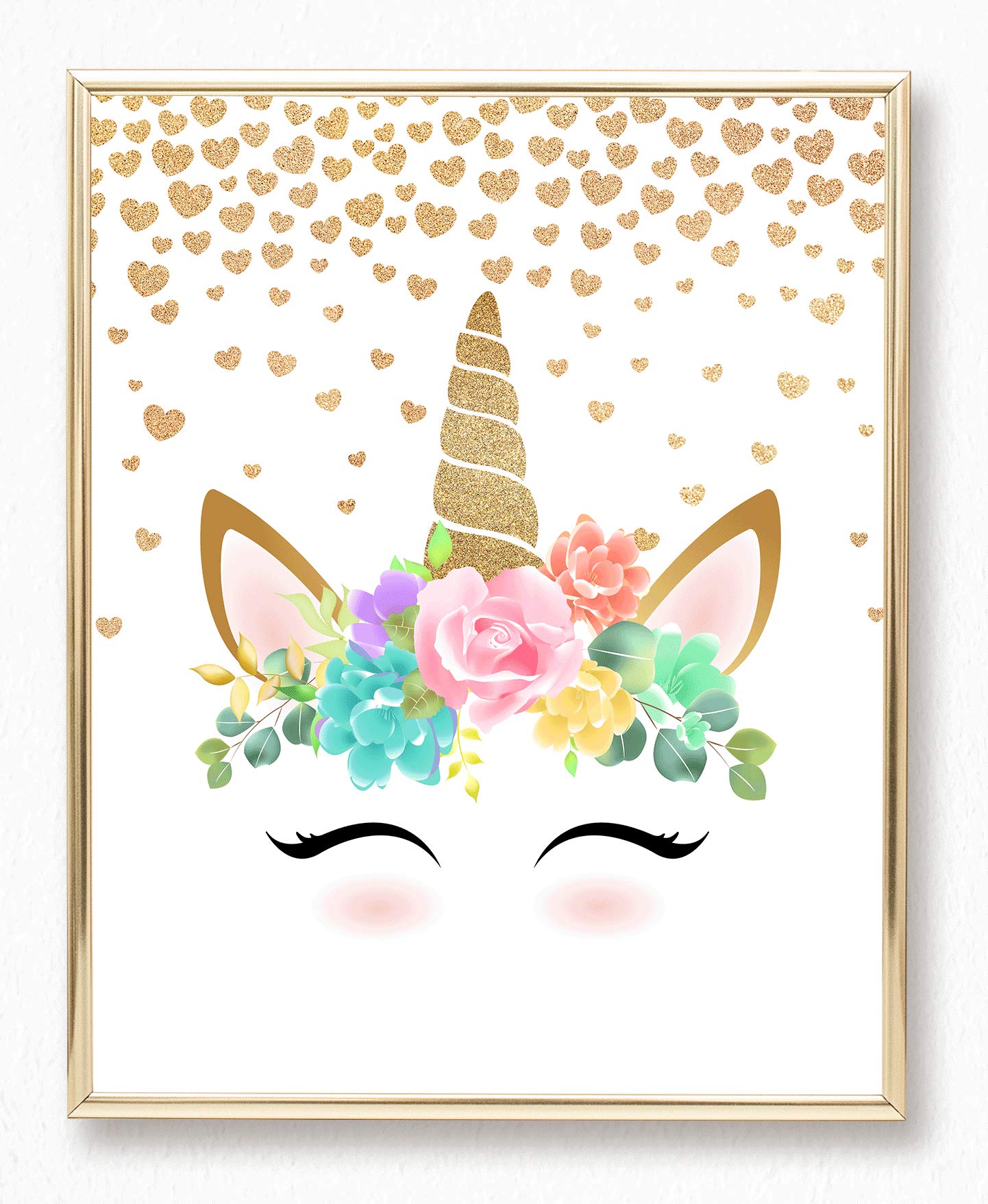 Brooke & Vine Unicorn Rainbow Girls Room Wall Decor Art Prints,(Unframed 8X10),Inspirational Kids Childrens Tween Posters For Ho