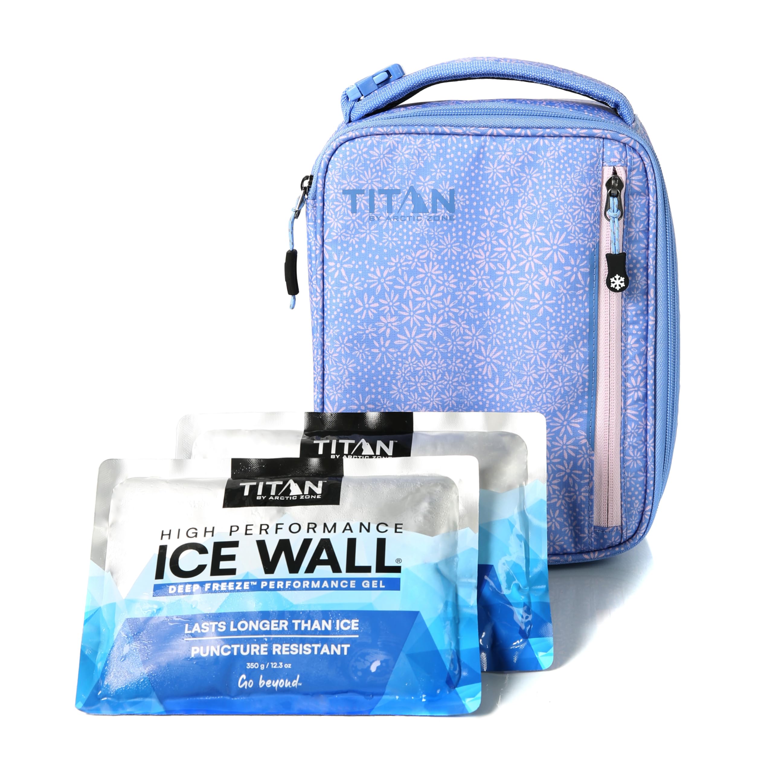 Titan Fridge Cold Upright Lunch Box With 2 250g Ice Walls, Blooming Daises