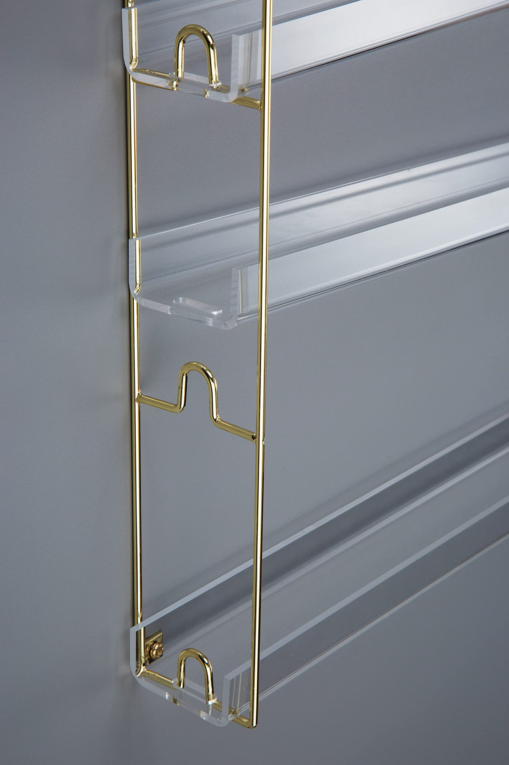 J JACKCUBE DESIGN Nail Polish Wall Mount Rack, 7 Tiers, Gold Acrylic Organizer for 84 Bottles, Model MK488A