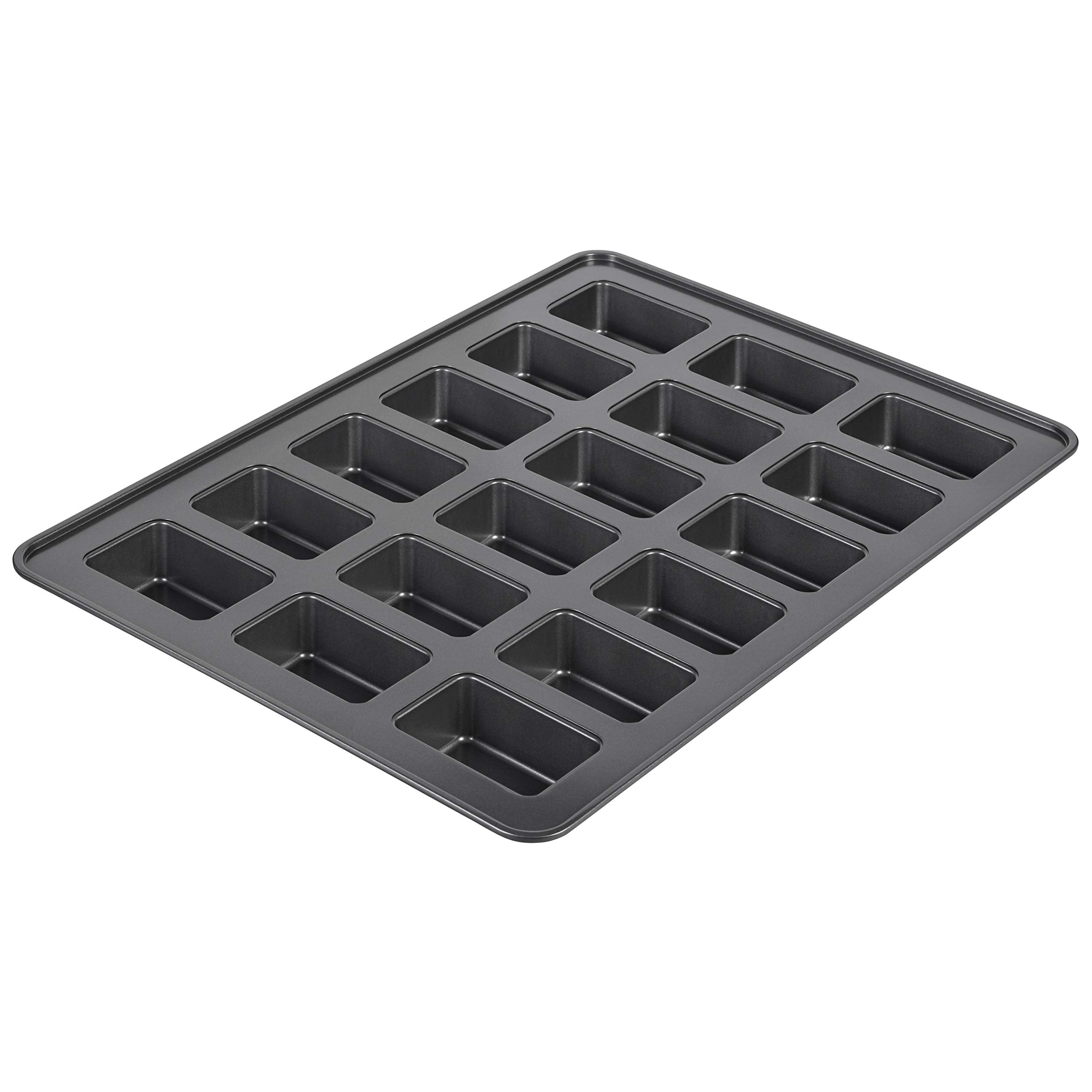 Wilton Mini Loaf Pan, 18-Cavity Non-Stick Bakeware, Charcoal, 15 x 21 inches, Model 2105-0108
