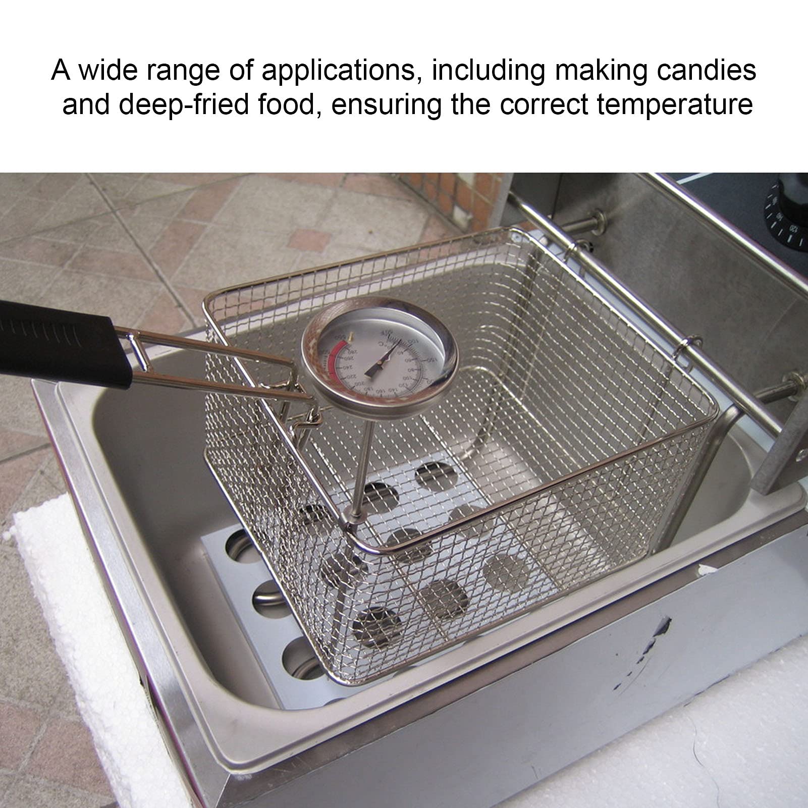 Stainless Steel Frying Thermometer Milk Tea Coffee Fryer High Temperature Thermostat For Turkey Bbq Grill Meat Oil Milk Yogurt T