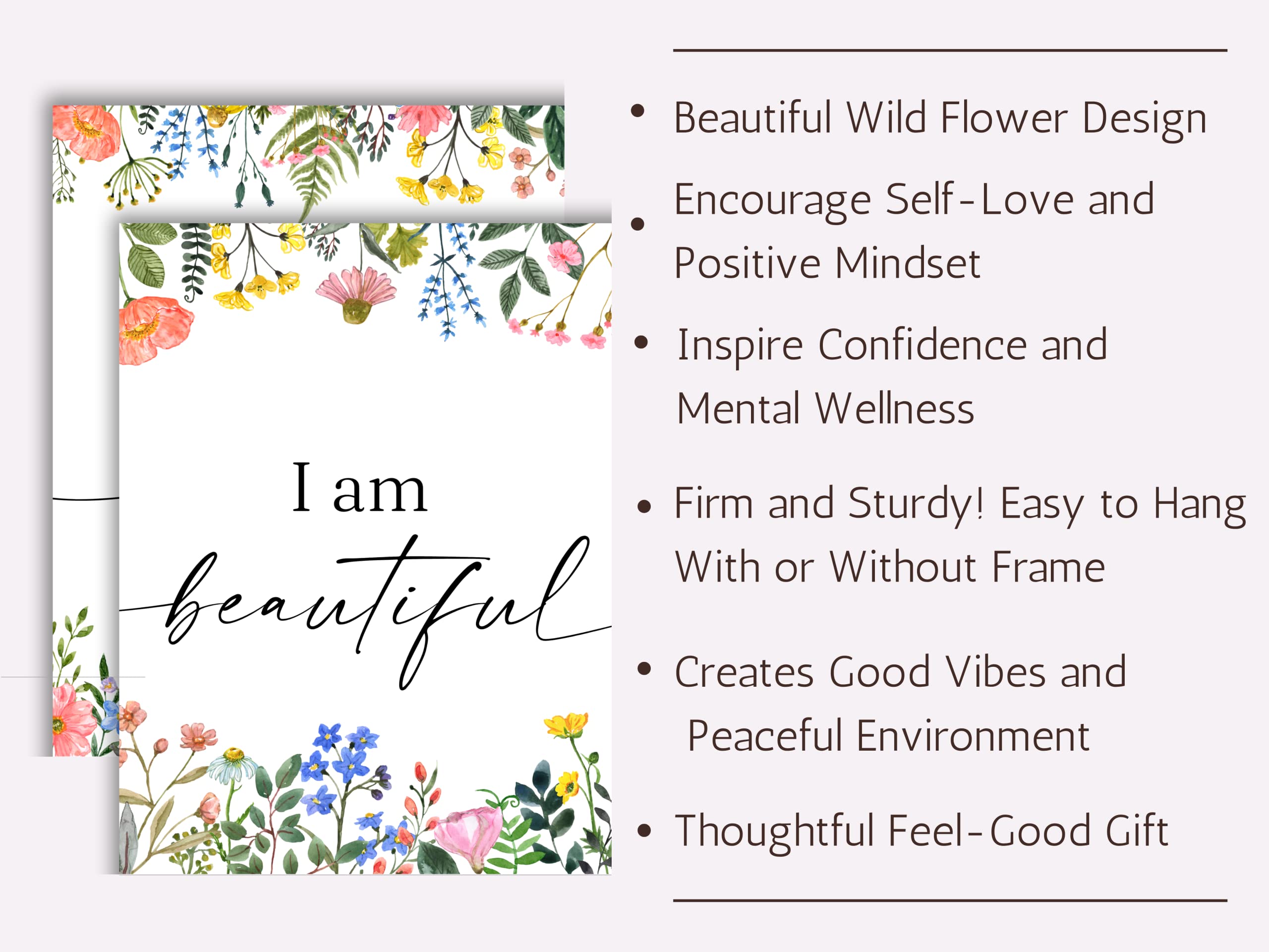 Juju'S Vibes Positive Affirmations Wall Art, Set Of 6 8X10 Posters, Inspirational Poster Prints For Women, Teen Girls, Room, Bed