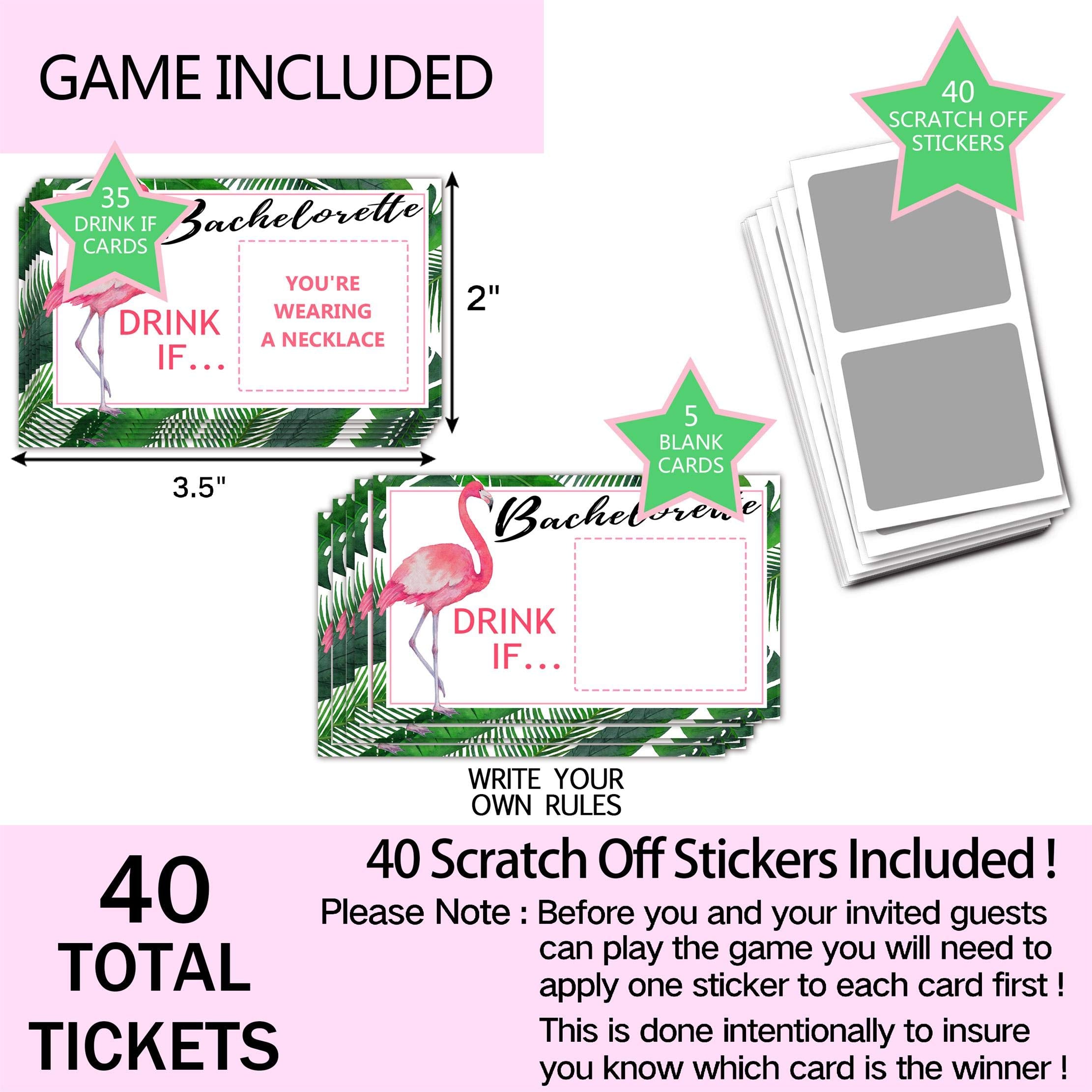 Bachelorette Party Drinking Games - Drink If Games Scratch Off Cards - Perfect For Girls Night Out Activity,Bridal Showers,Brida
