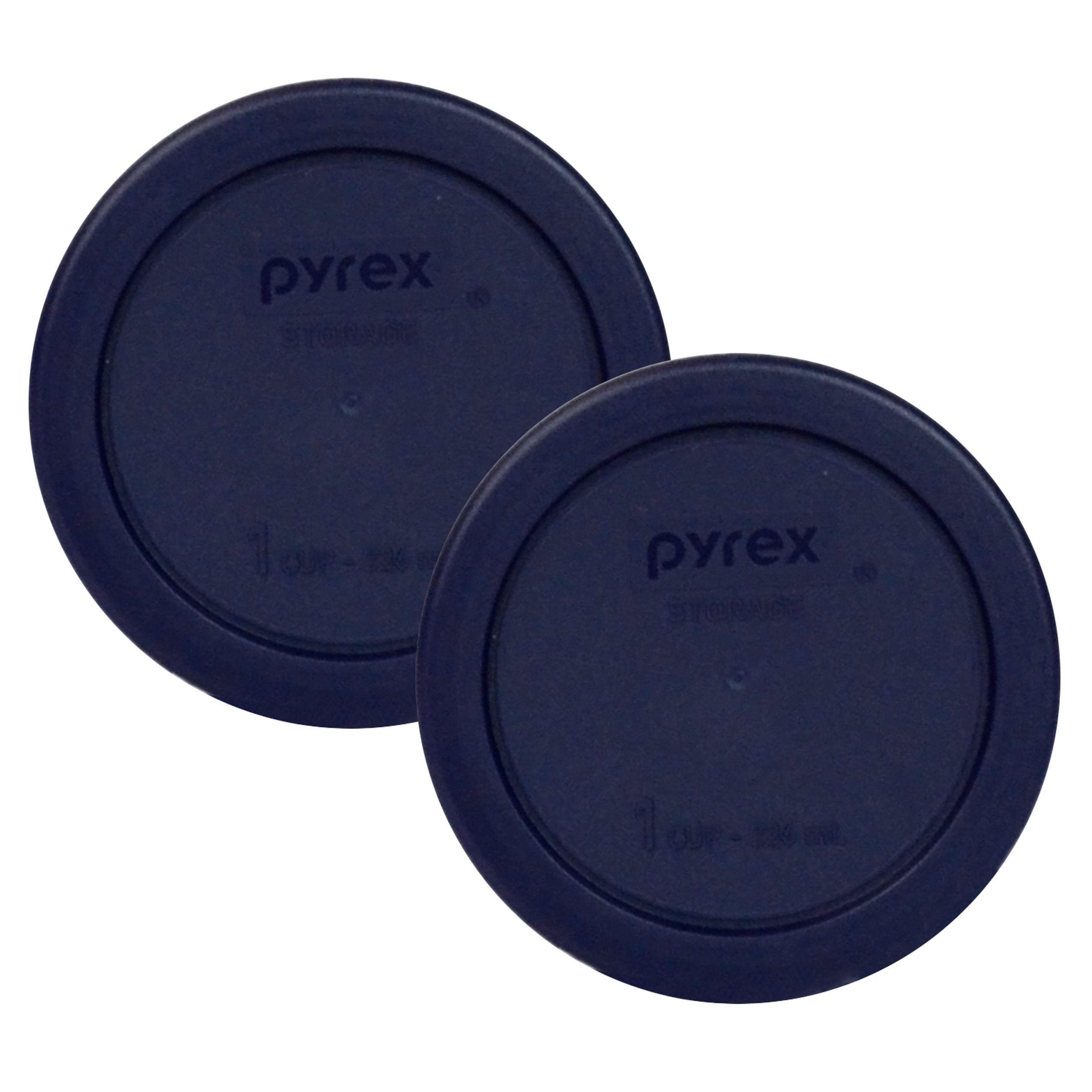 Pyrex Blue 1 Cup Round Plastic Cover #7202-PC 2-Pack