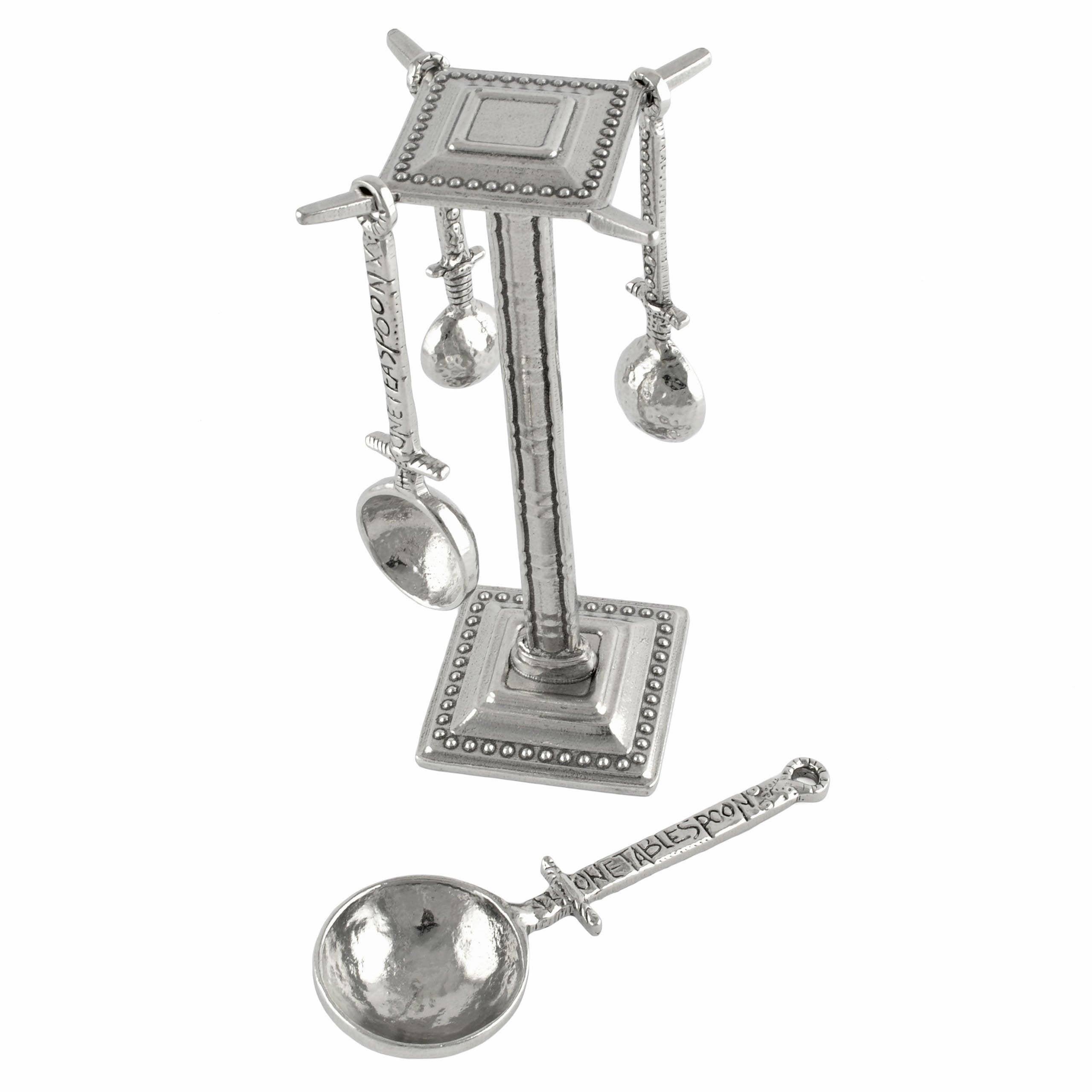 Crosby & Taylor Pewter Measuring Spoons Set with Display Post - Celtic Design
