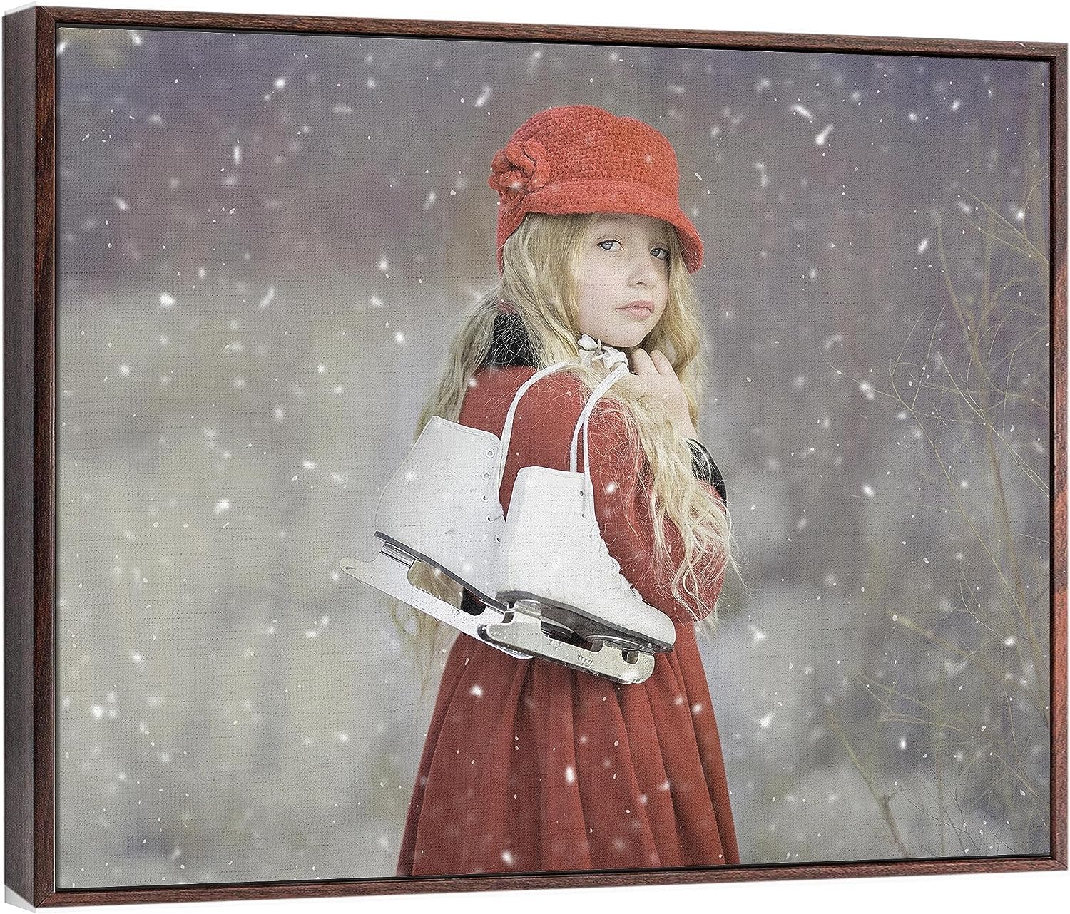 Personalized Custom Canvas Prints: Photo On Canvas (Dark Brown 24X36) Transform Your Photos Into Stunning Framed Wall Art Digita