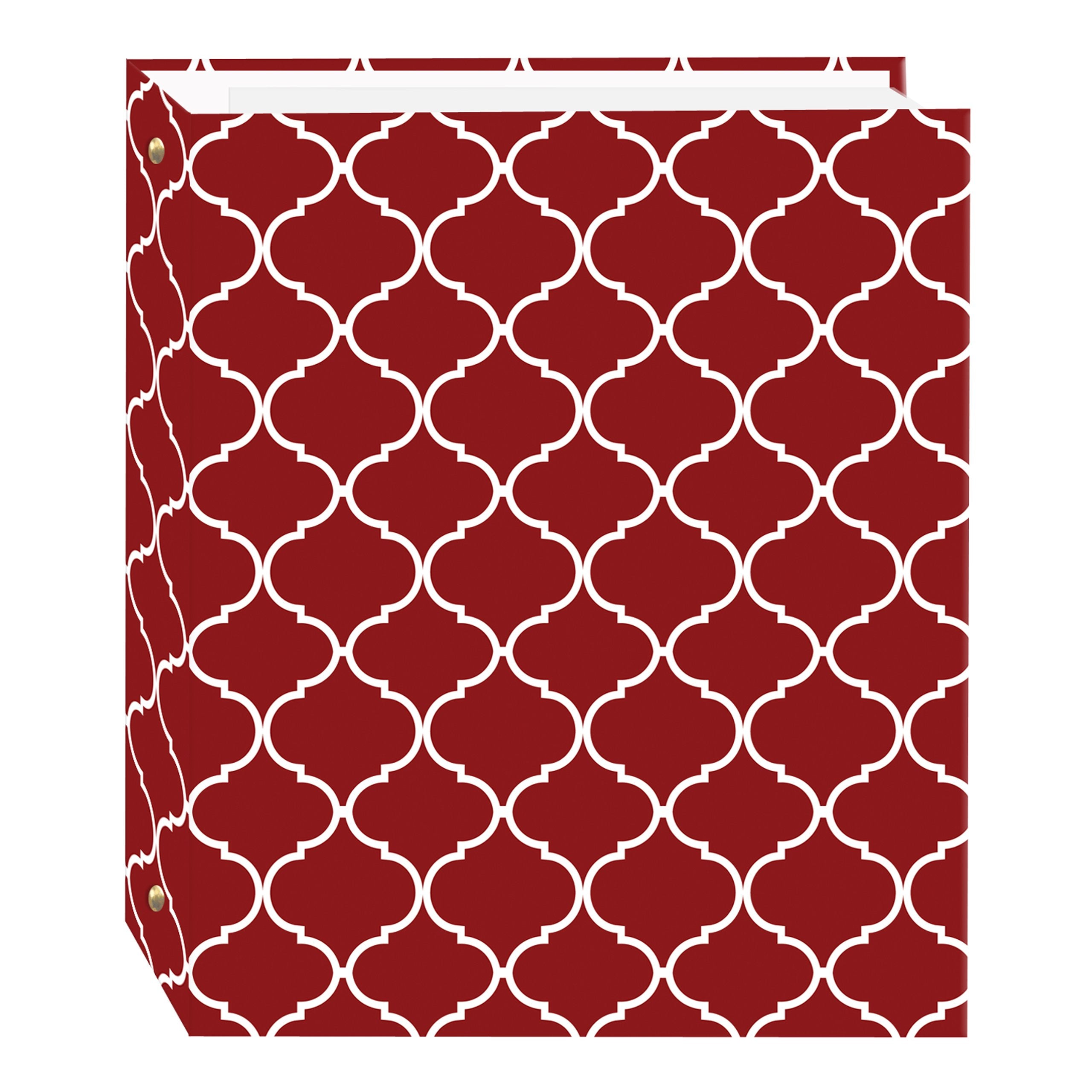 Magnetic Self-Stick 3-Ring Photo Album 100 Pages (50 Sheets), Elegant Diamonds Design