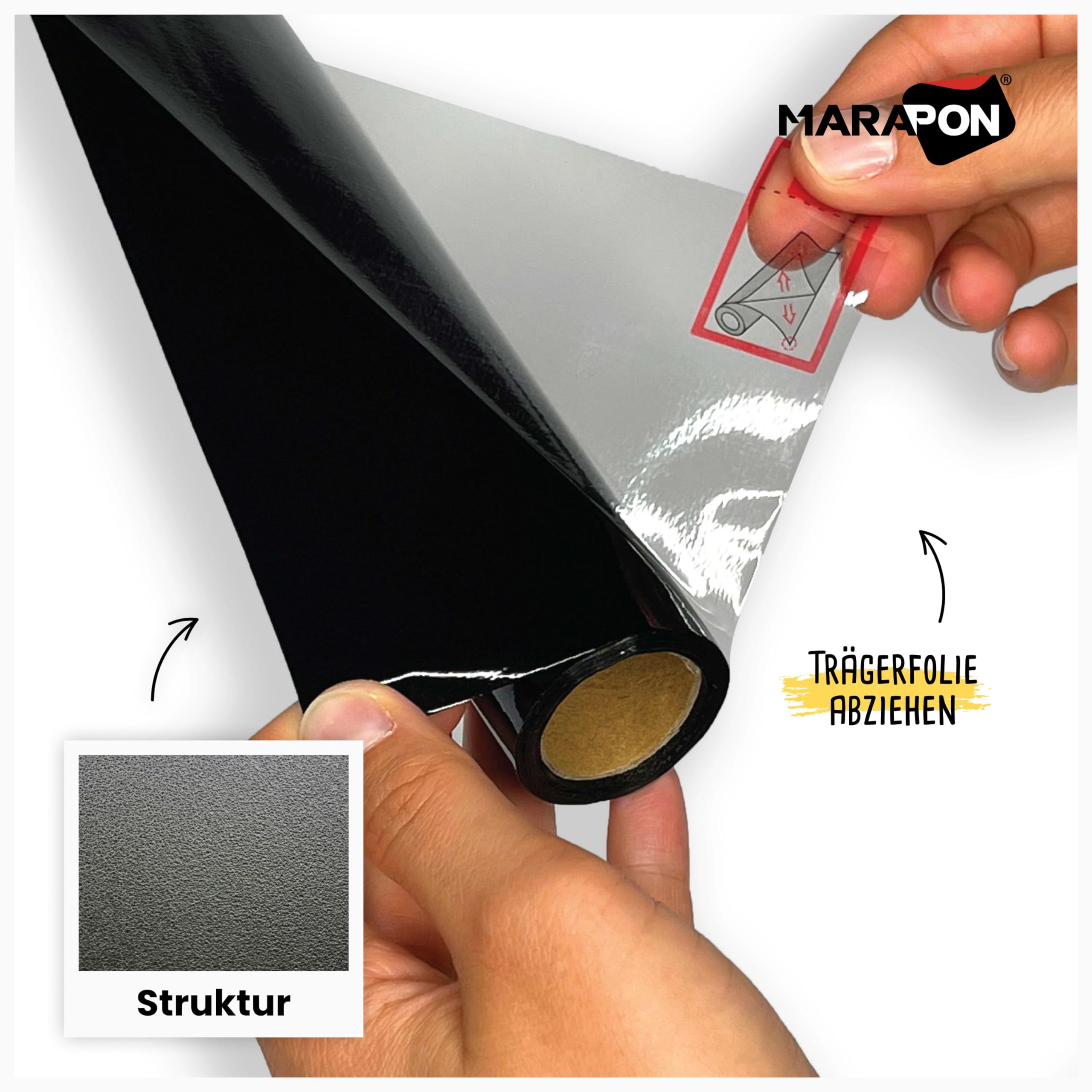 MARAPON Window Privacy Film - Black Static-Adhesive, UV Blocking, 23.6x78.7 Inch, Blackout, Model MFF6020S