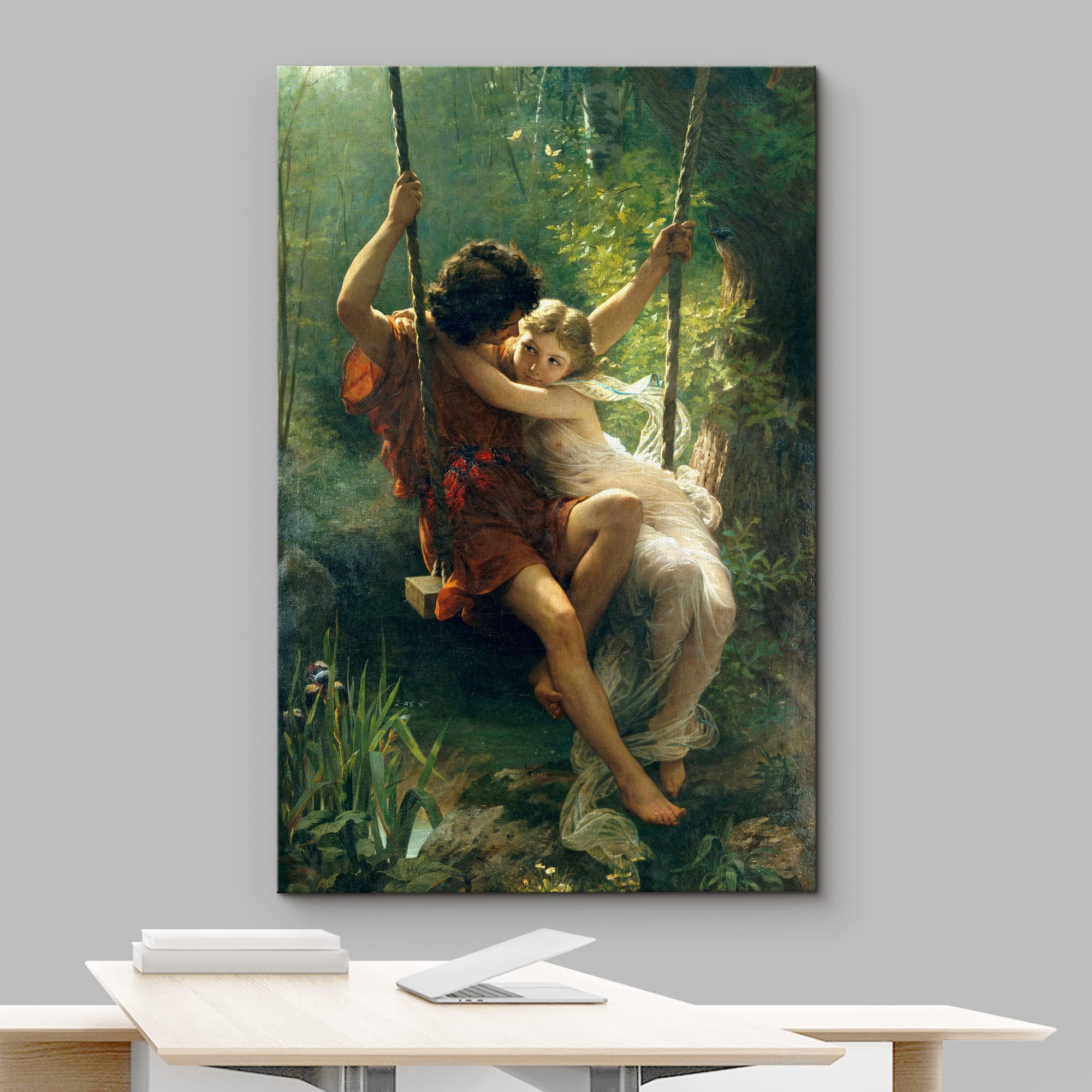 Spring Time By Pierre Auguste Cot Giclee Canvas Prints Wrapped Gallery Wall Art | Stretched And Framed Ready To Hang - 24'' X 36