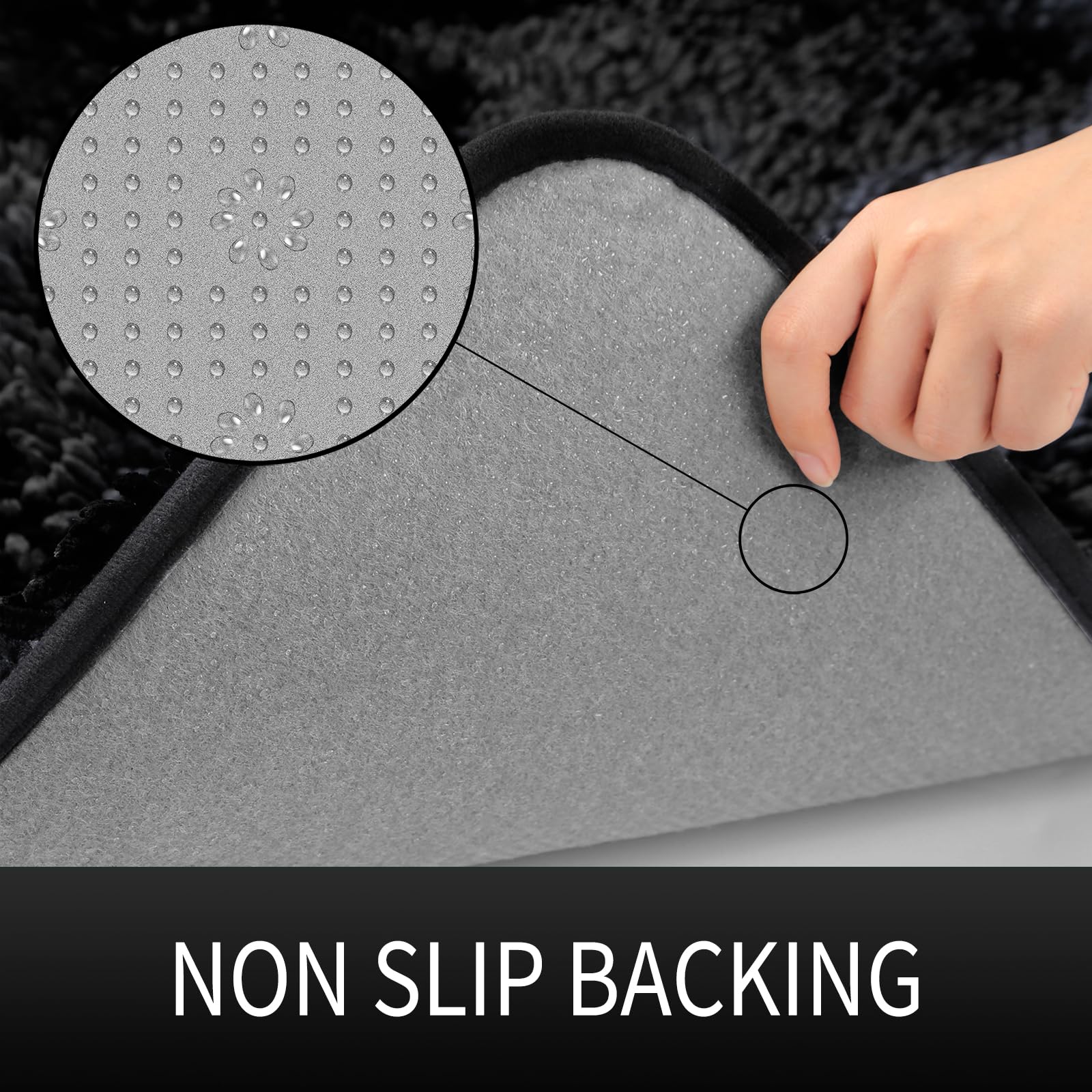 Yimobra Luxury Chenille Bathroom Rug Non-Slip, Extra Soft And Comfortable Bath Mat, Shaggy Rugs Plush Carpet Floor Mats, Super A