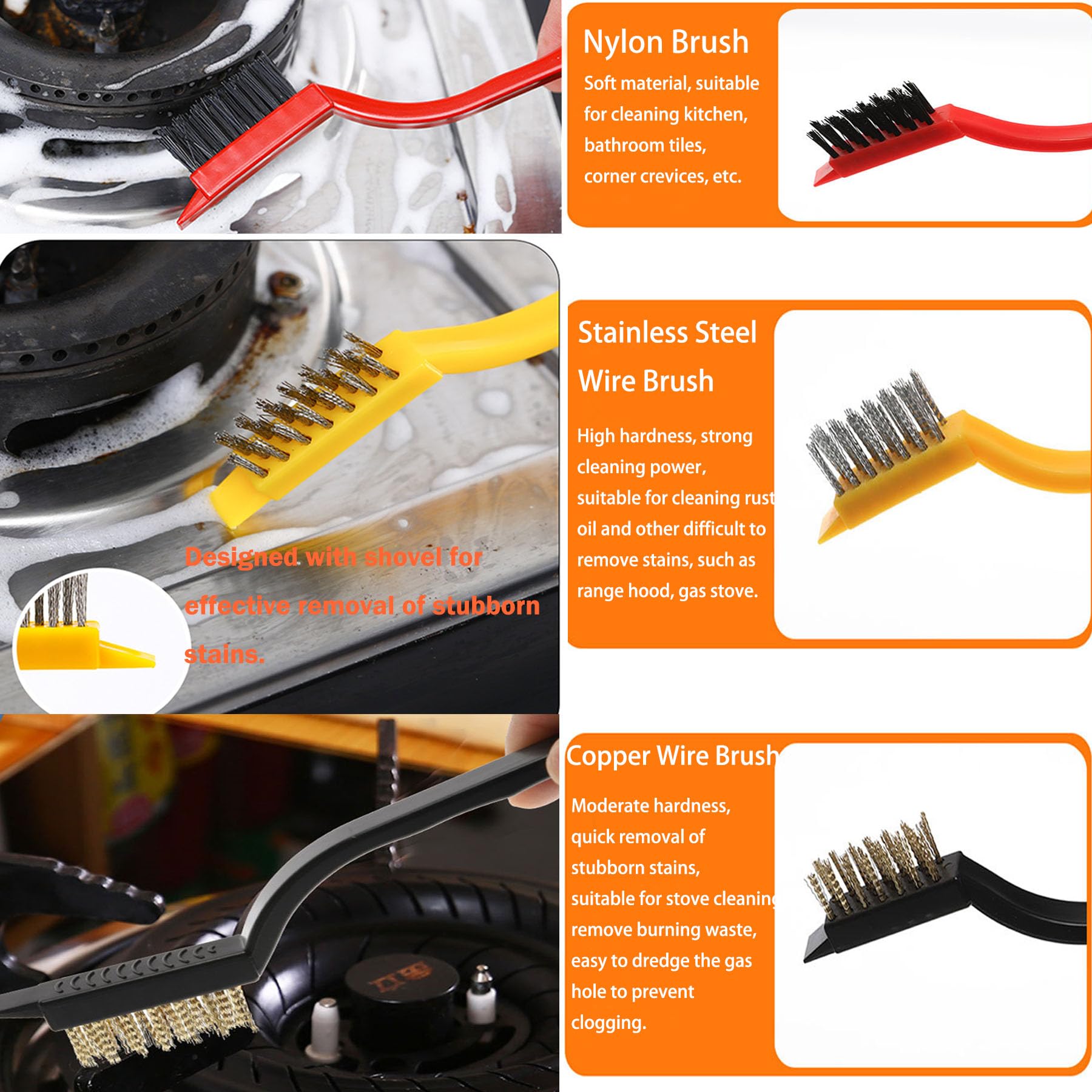 9 Pcs Hard Bristle Crevice Cleaning Brushes For Household Use, Gap Cleaning Brush Multifunctional Small Corner Cleaning Brush Se