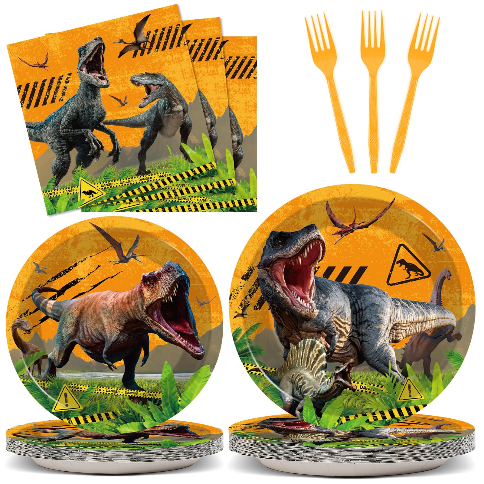 96 Pcs Dinosaurs Party Supplies Paper Plates Napkins Dinosaurs Themed Party Birthday Dinner Dessert Decorations Favors For Kids