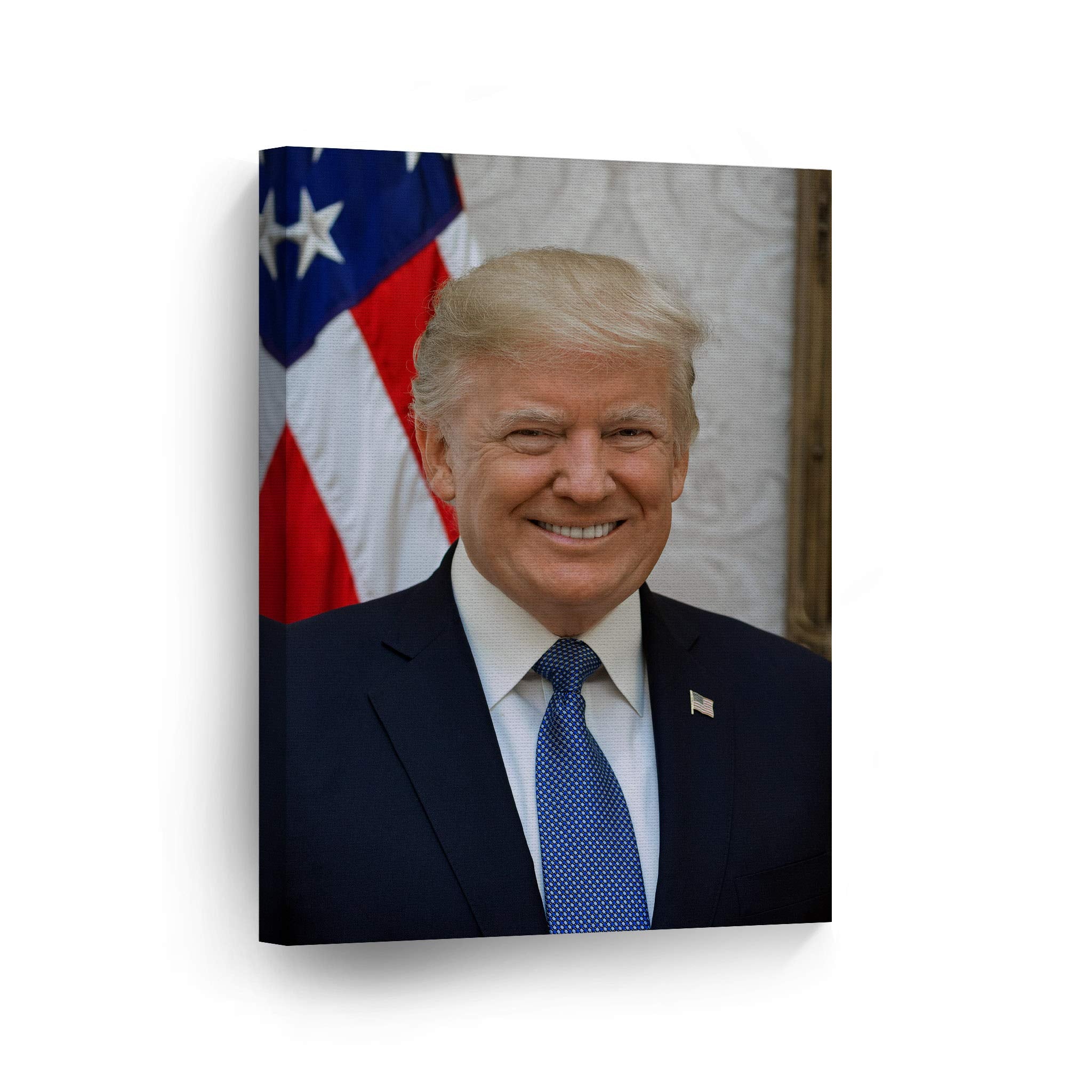 Smile Art Design 45Th President Of The United States Of America Donald Trump Portrait Canvas Wall Art Print American History Pol