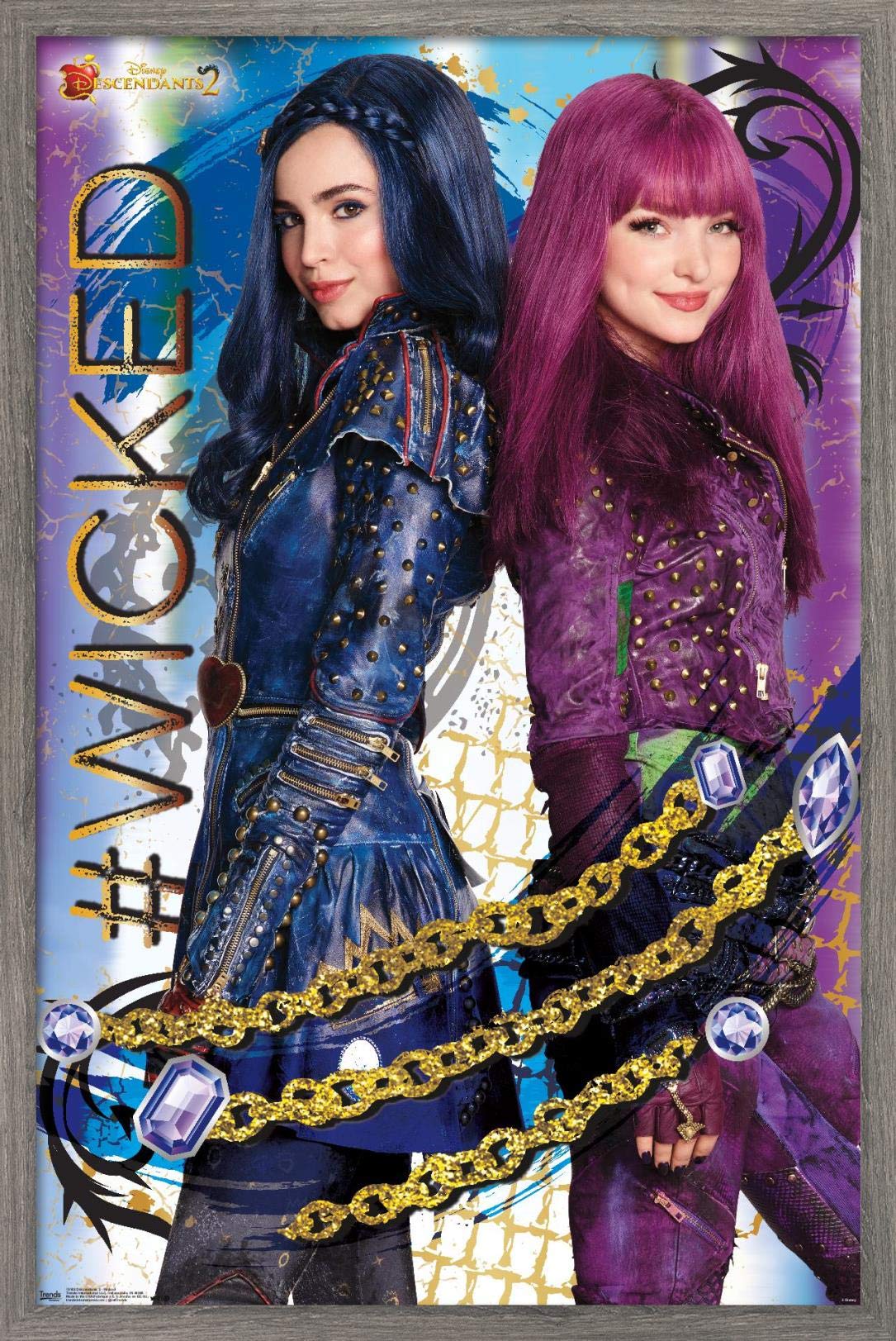 Trends International Disney Descendants 2 - Wicked Wall Poster, 22.375'' X 34'', Barnwood Framed Version