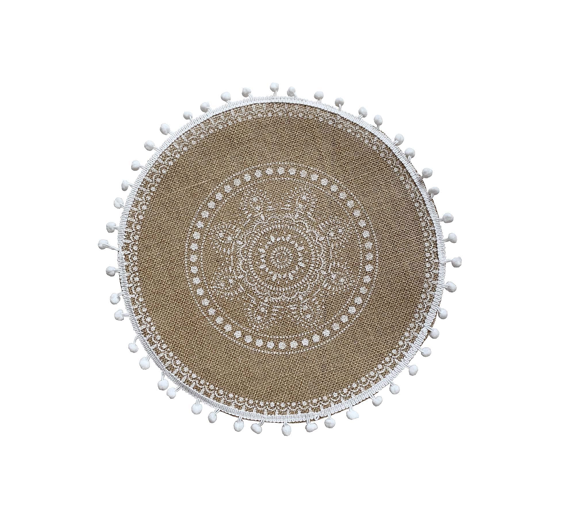 Capasin Round Placemats Set Of 4, Dining Winter Modern Dinner Braided Beige Boho Round Table And Fall Circle Placemats Boho Runn