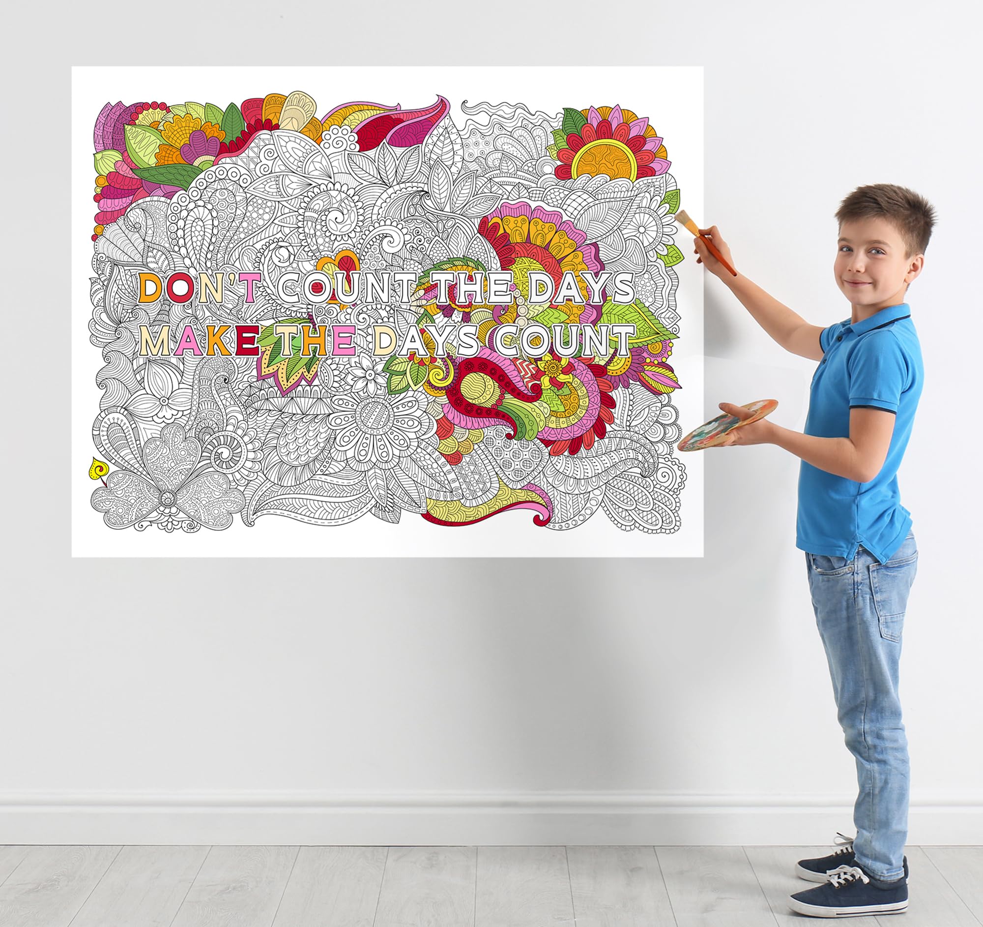 Giant Coloring Poster Motivational Quotes Mandala Style Wall Art for Adults Teens Kids (You Got this  24x32)