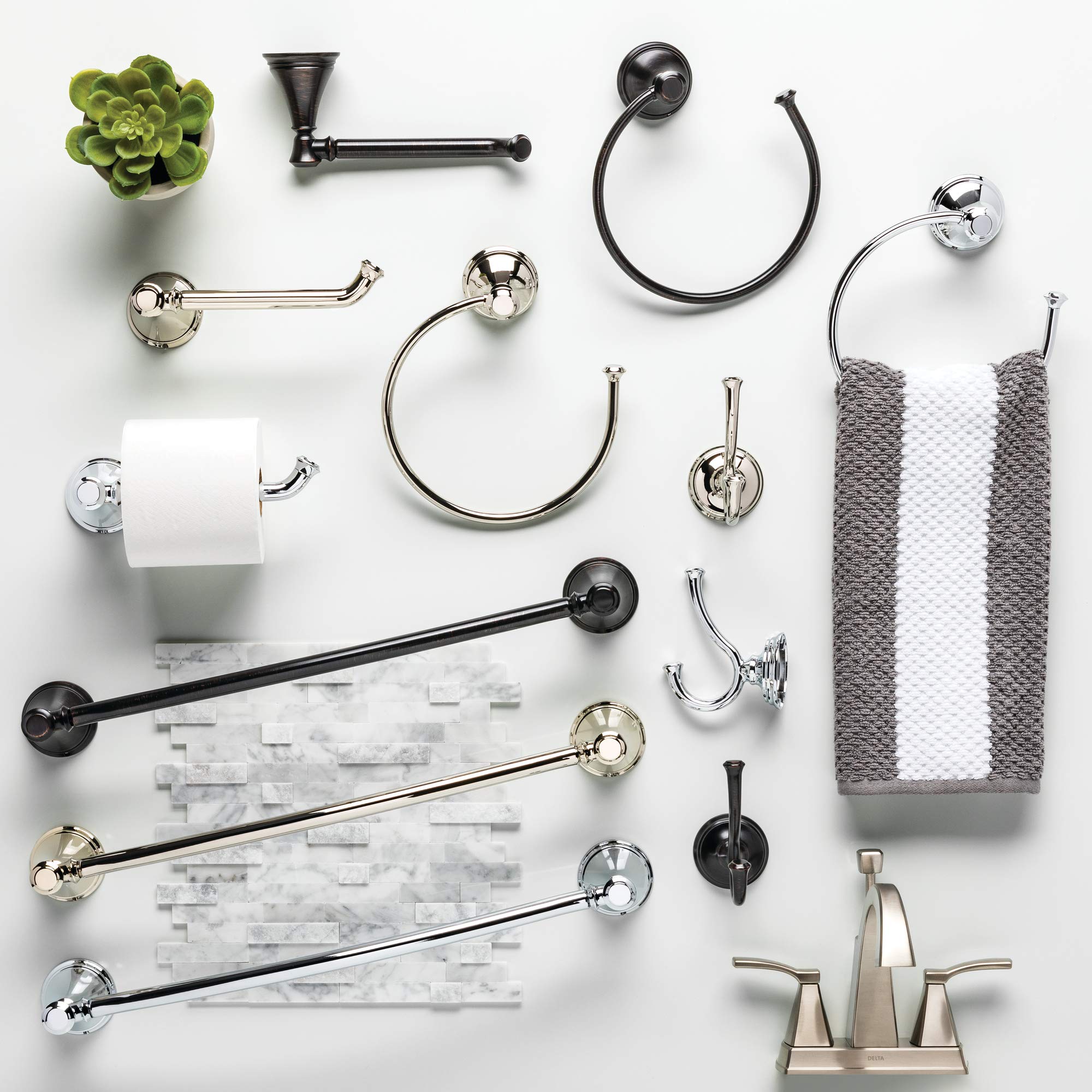 Delta Faucet 79750-PN Cassidy Wall Mounted Toilet Paper Holder in Polished Nickel  Bathroom Accessories