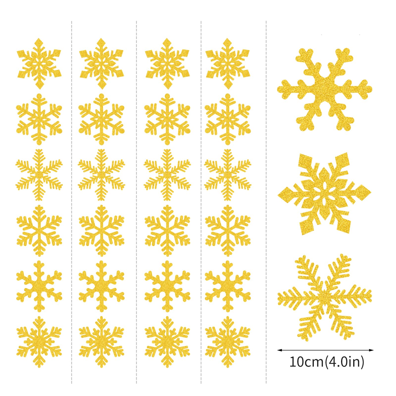 Gold Snowflake-Snow Christmas Party-Decorations Garland - 6pcs Winter Girl Boy Birthday New Year Hanging Decoration Streamers Ba