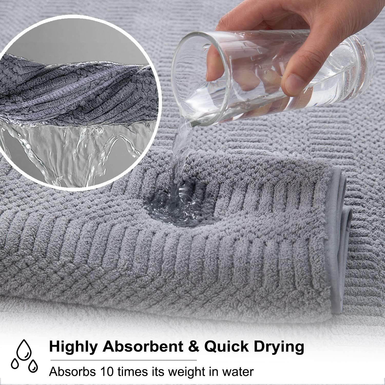 4 Piece Large Bath Towel Set 35''x70'' Gray Extra Large Bath Sheets Oversized Jumbo Towels 600GSM Soft Highly Absorbent Quick Dry Beach Chair Towels Woven Towels for Bathroom Hotel and Spa