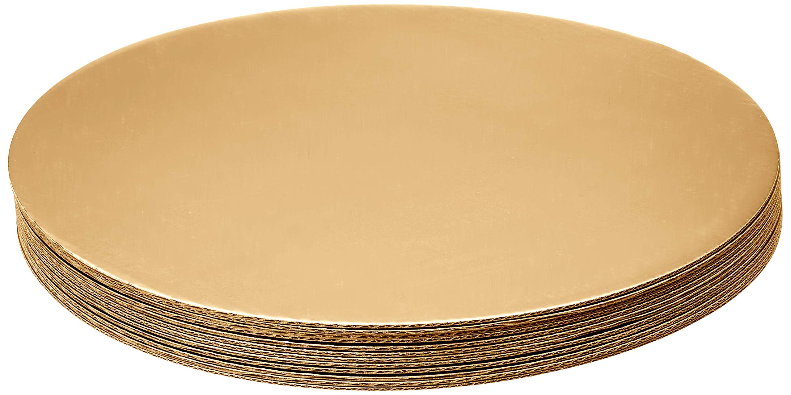 Fox Run 12-Piece Cardboard Scalloped Cake Circle Base, 10'', Gold