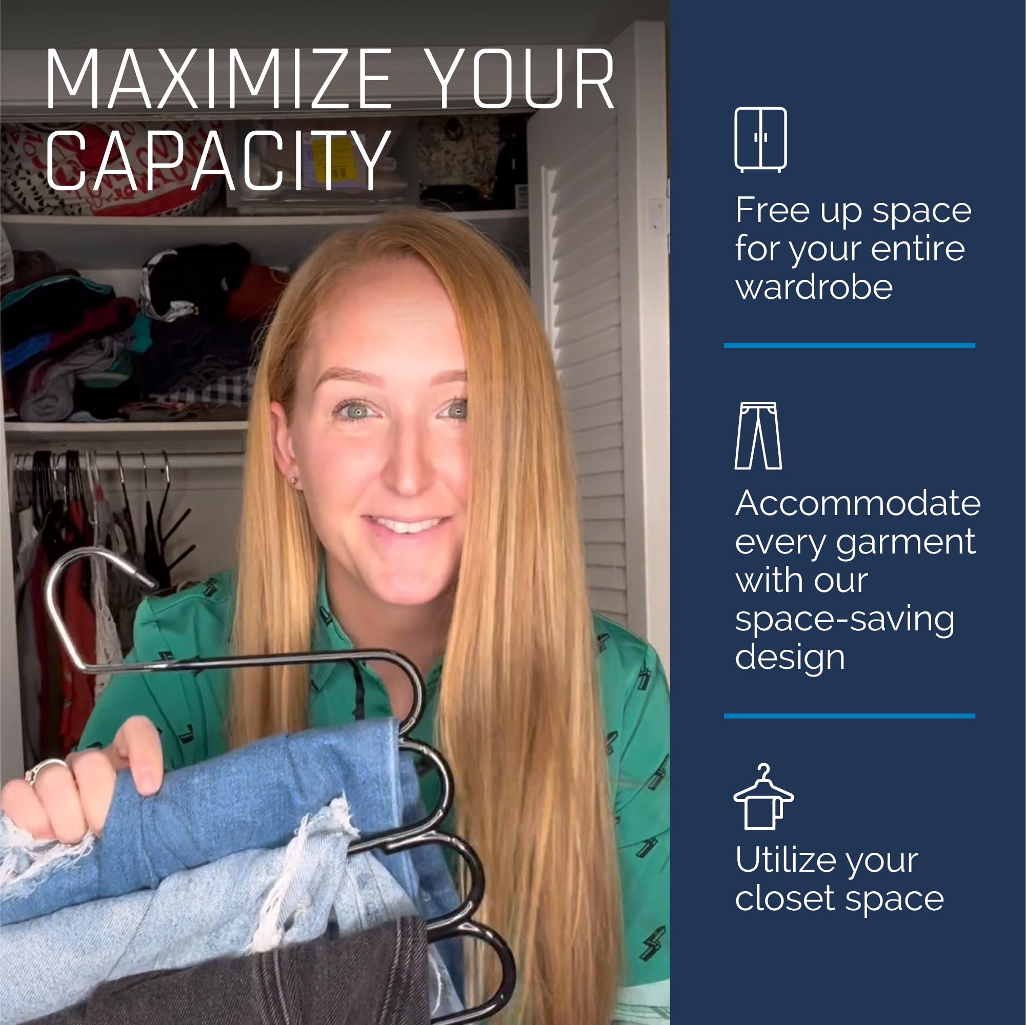 Multi Pants Hangers Space Saving- 4 Tier Space Saving Hangers- Metal Hangers For Pants And Skirt Hangers- Non Slip Hangers For P