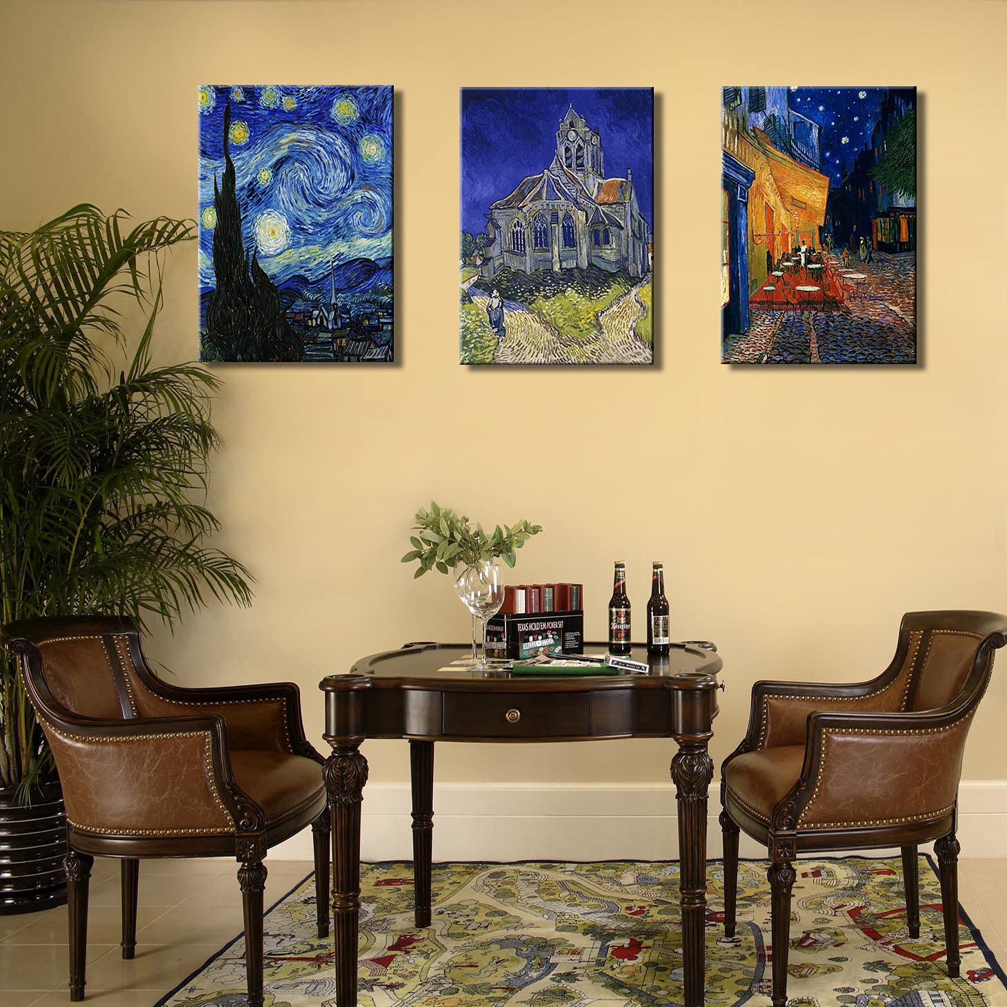 Msspart Canvas Prints Giclee Artwork For Wall Decor, Classic Van Gogh Artwork Painting Reproduction Starry Night Canvas Art Pict