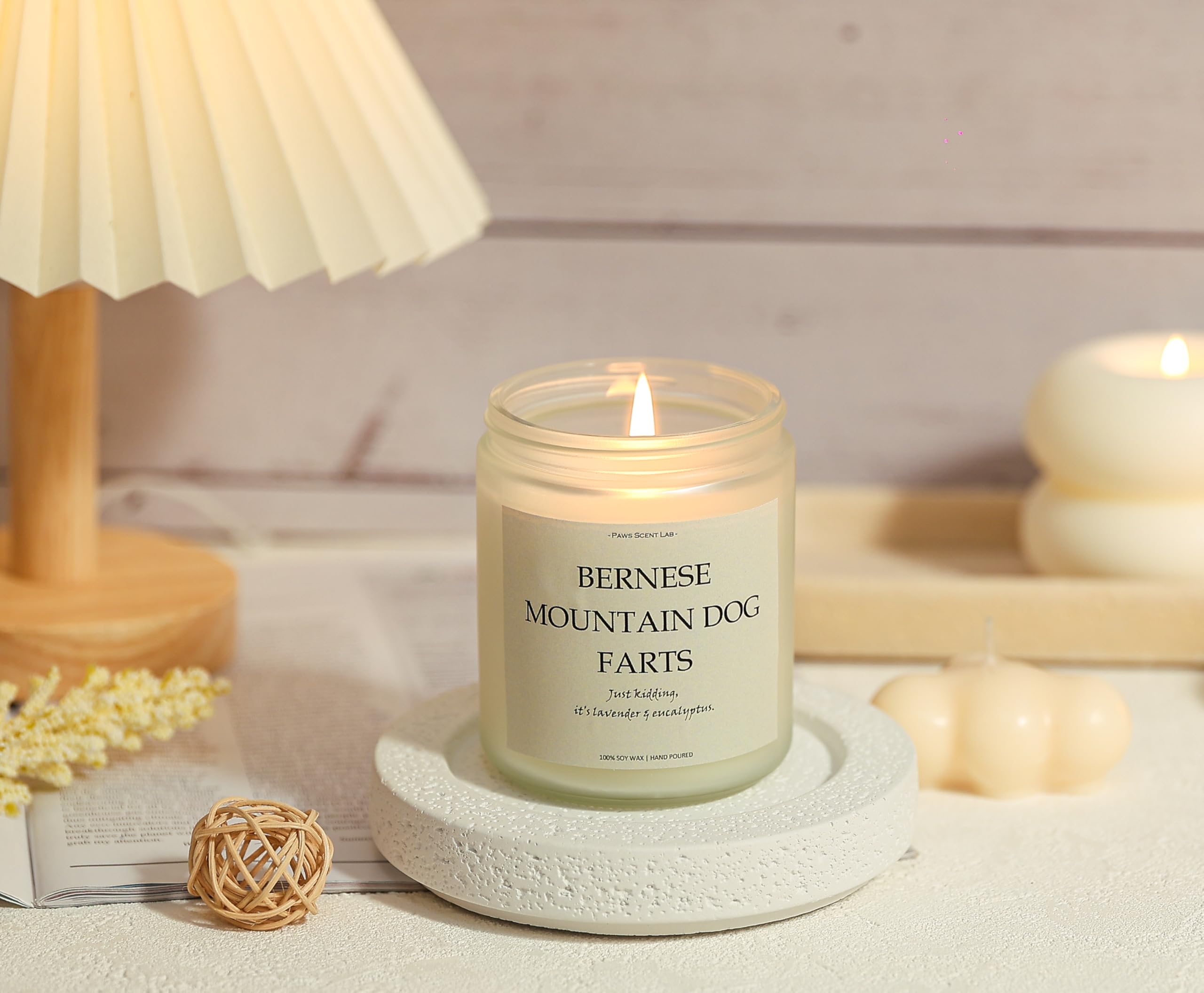 Bernese Mountain Dog Gifts & Decor, Dog Mom Gifts for Women - Lavender & Eucalyptus, Crafted by Natural Soy Wax & Natural Essent