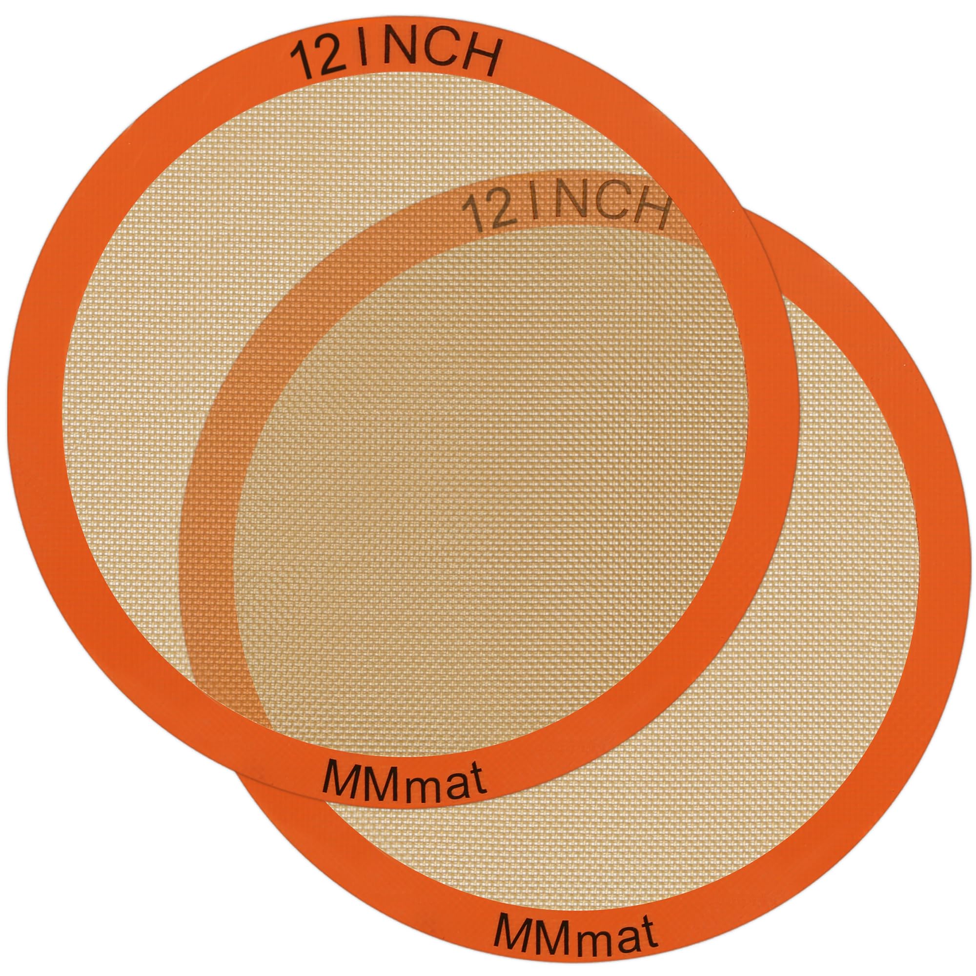 Mmmat Silicone Baking Mats Set Of 2 Round Non-Stick Reusable Air Fryer Linner - Best German Silicone - 12 Inch