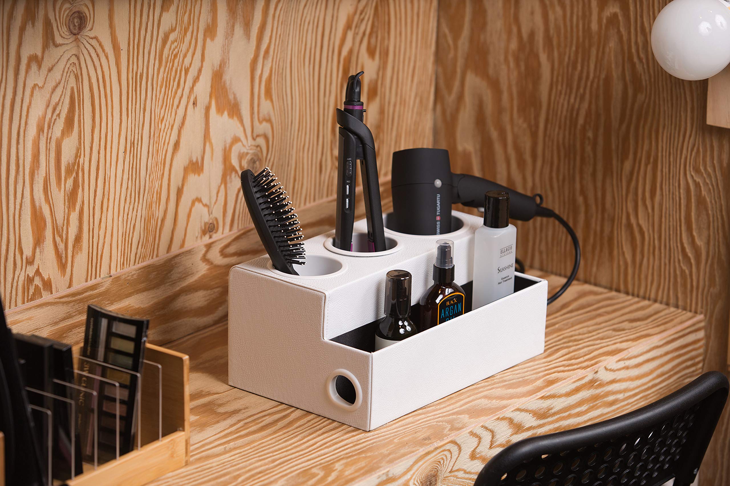 J Jackcube Design Hair Tool Organizer Dryer Holder Hair Styling Accessories Organizer Bathroom Storage Countertop With 3 Holes(W