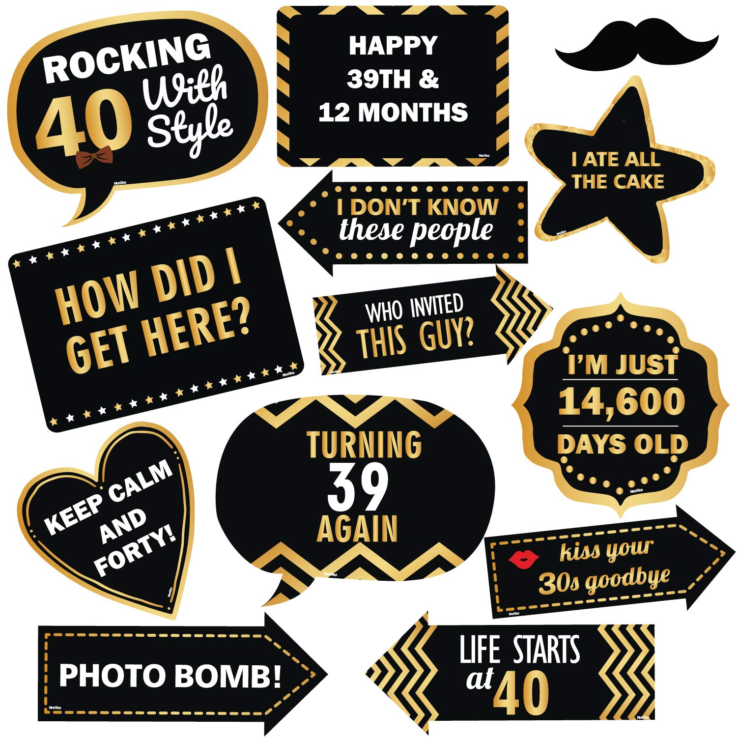Festiko 13 Pcs 16th Birthday Photobooth Props for Birthday Photoshoot and Decoration (16th Birthday)
