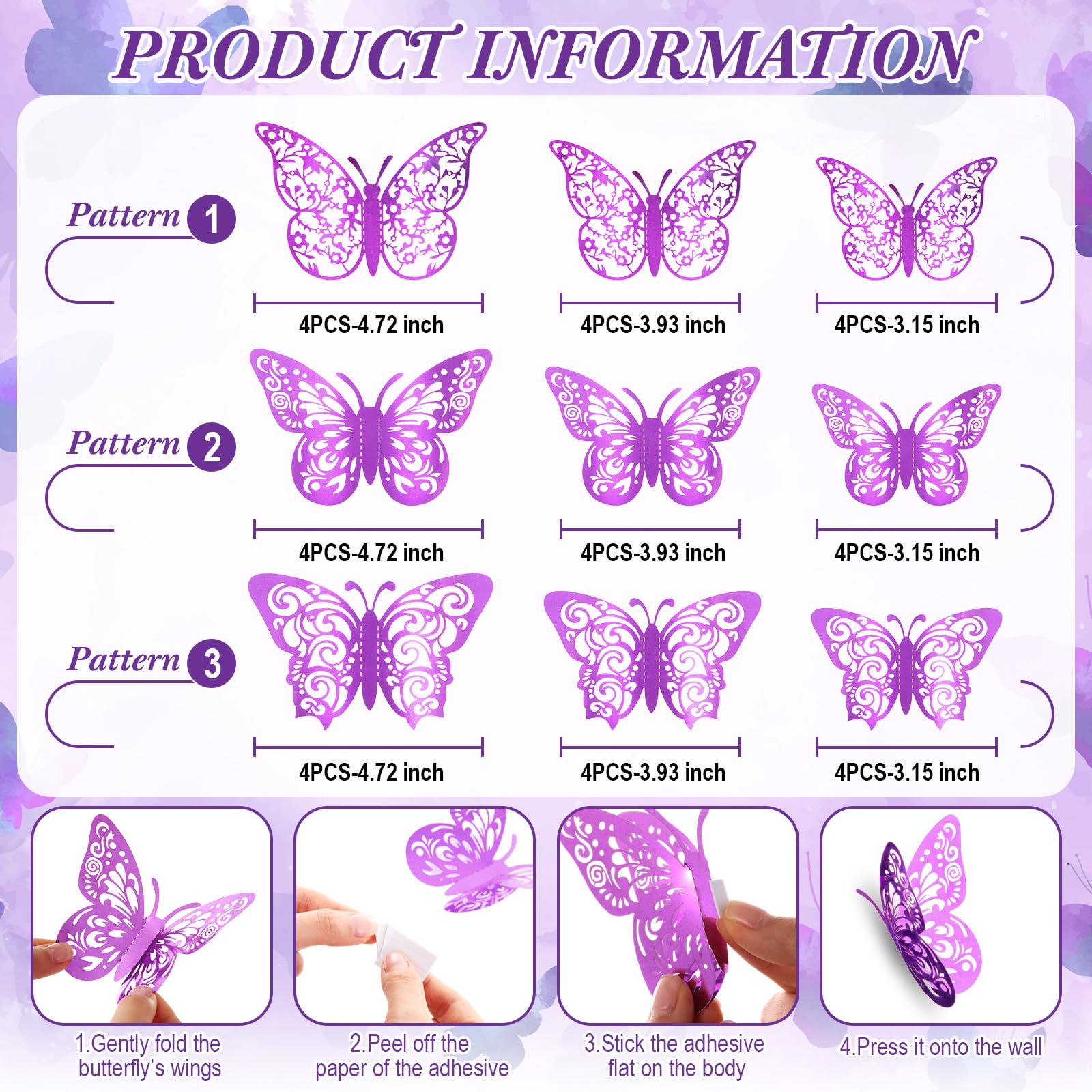 Blulu 4 Pcs Butterfly Inspirational Quotes Wooden Wall Decor and 3D Butterfly Wall Decor Girls Room Inspirational Gift for Teen