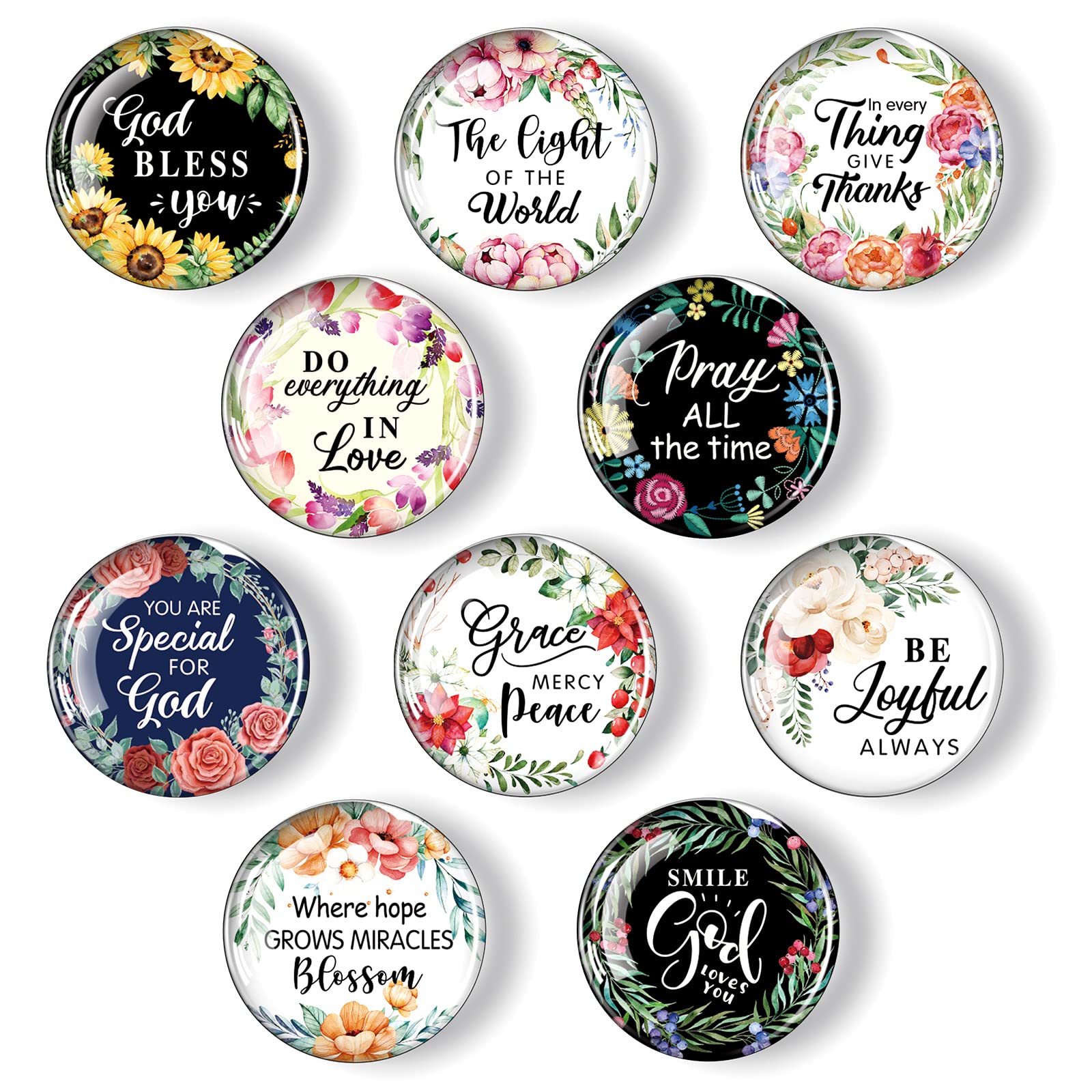 Weewooday 10 Pcs Inspirational Magnets for Refrigerator Fridge Decor Accessories Motivational Glass Quote Fun Magnet for Cabinet